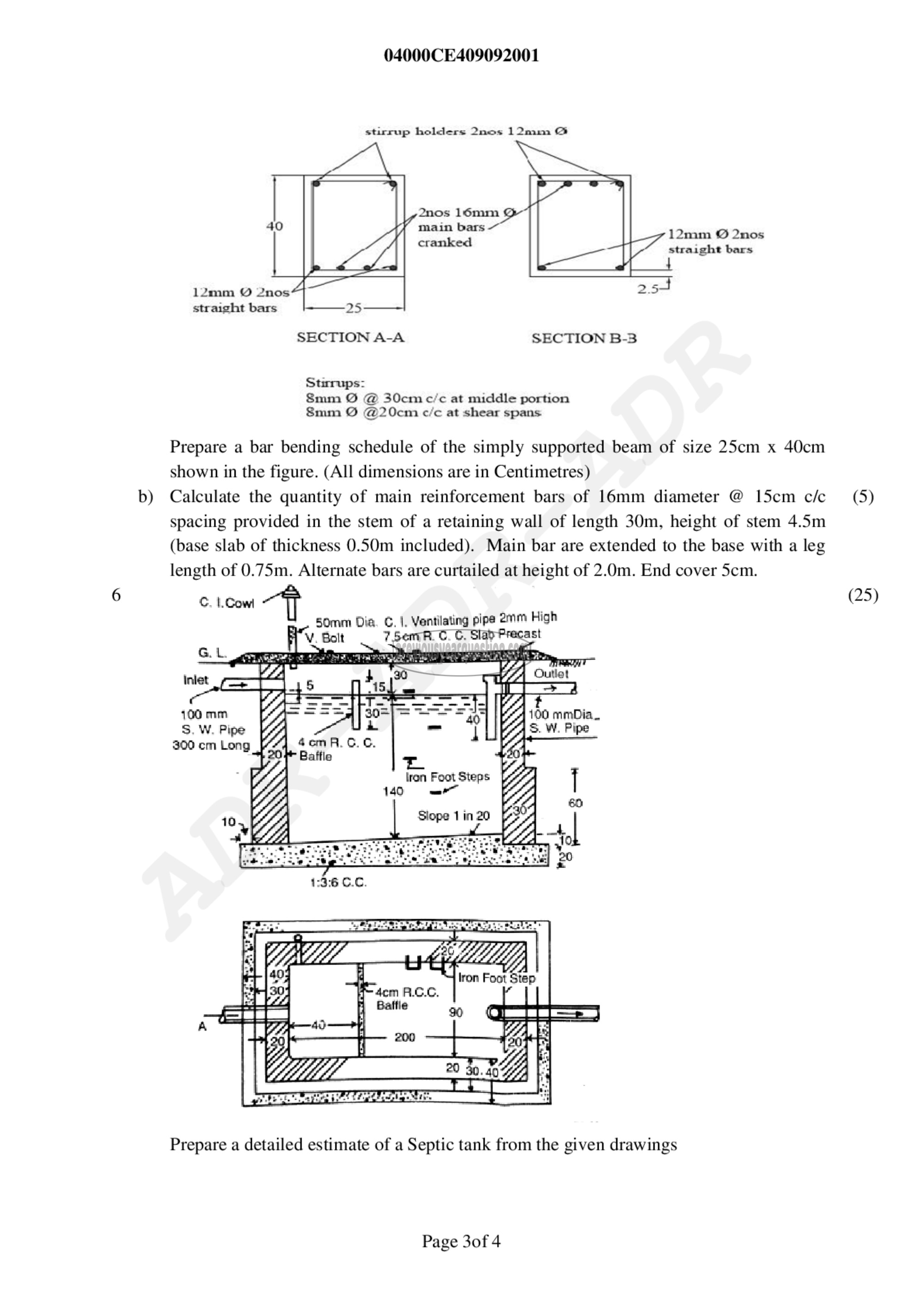 Question Paper - Quantity Surveying and Valuation-3