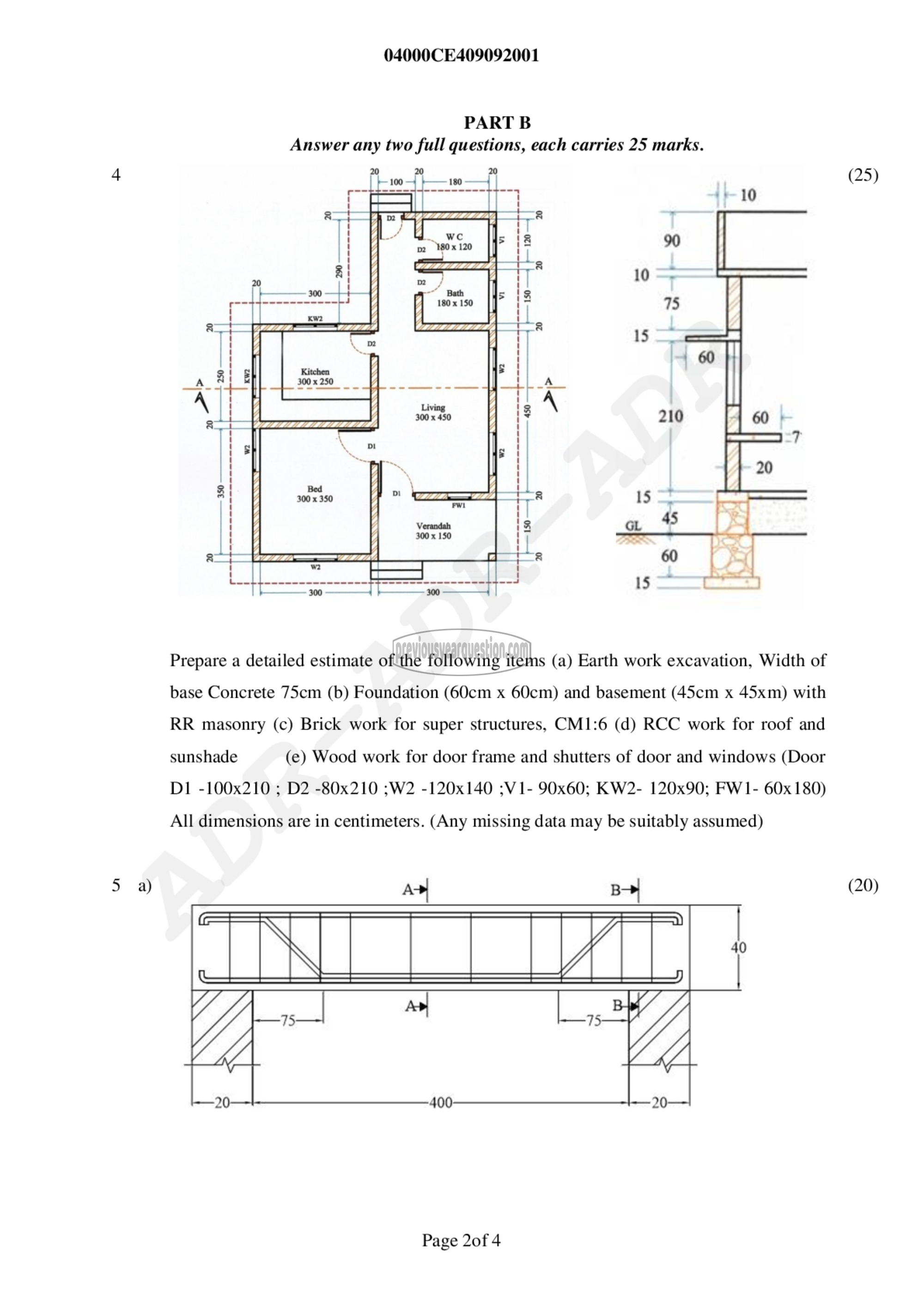 Question Paper - Quantity Surveying and Valuation-2