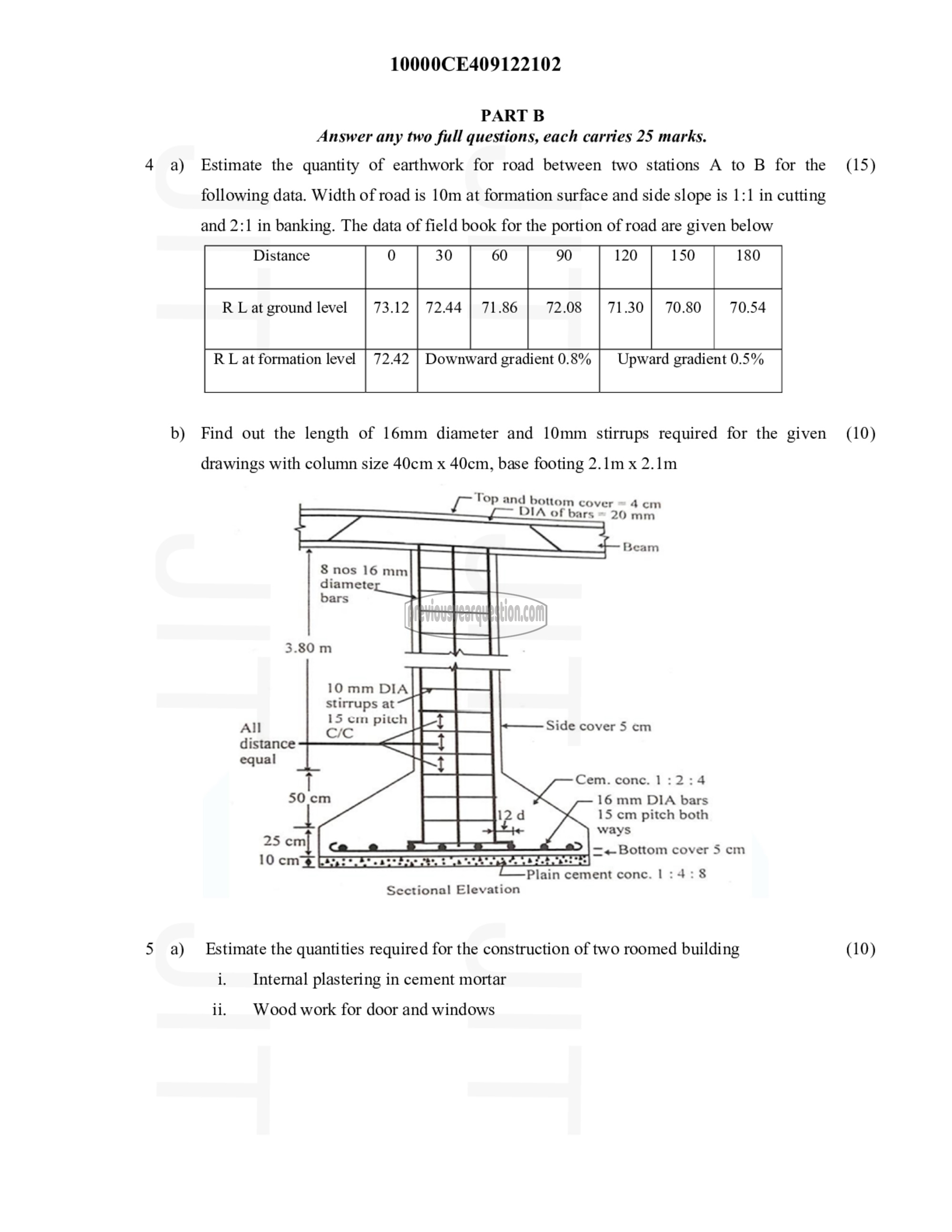 Question Paper - Quantity Surveying and Valuation-2