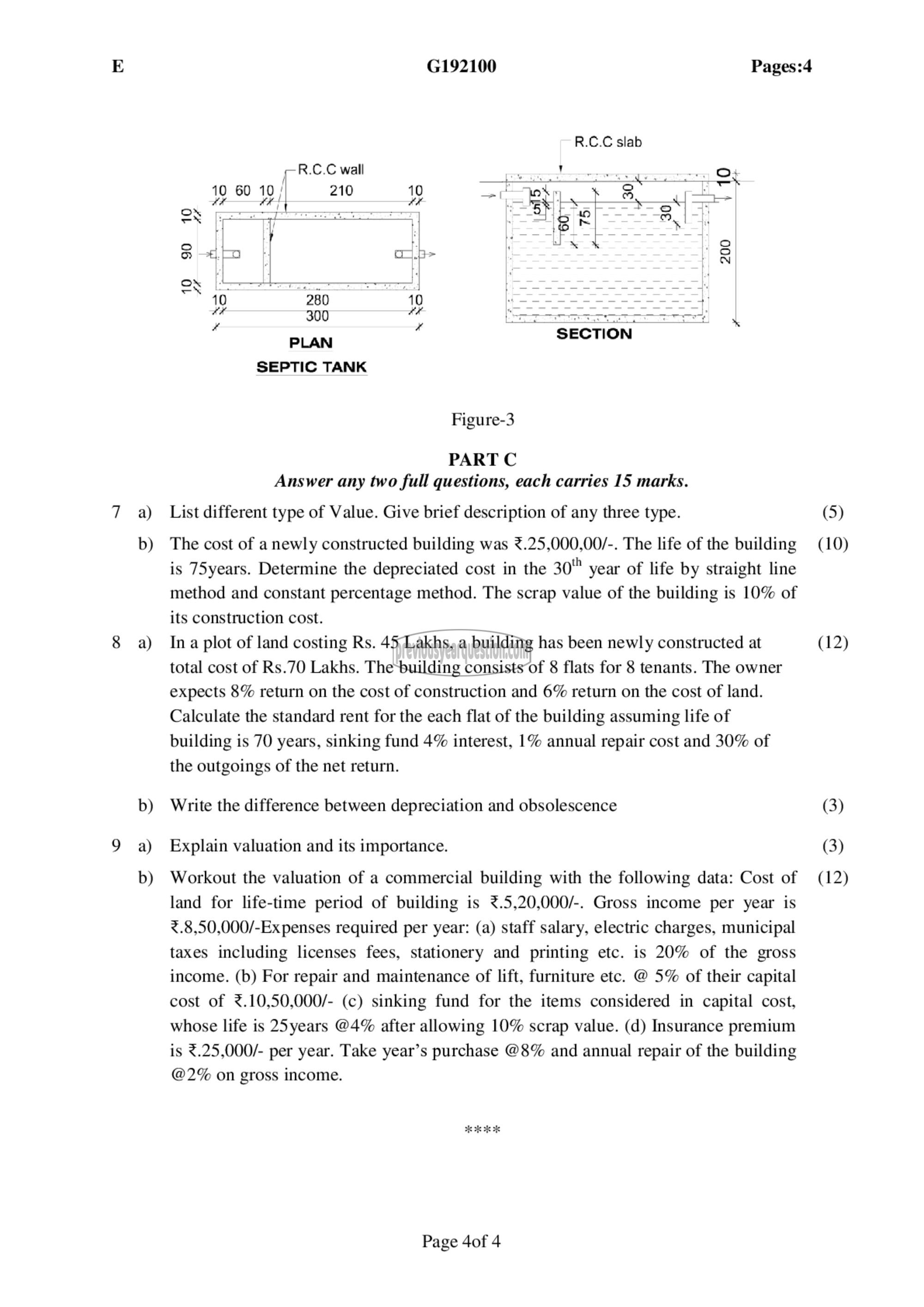 Question Paper - Quantity Surveying and Valuation-4