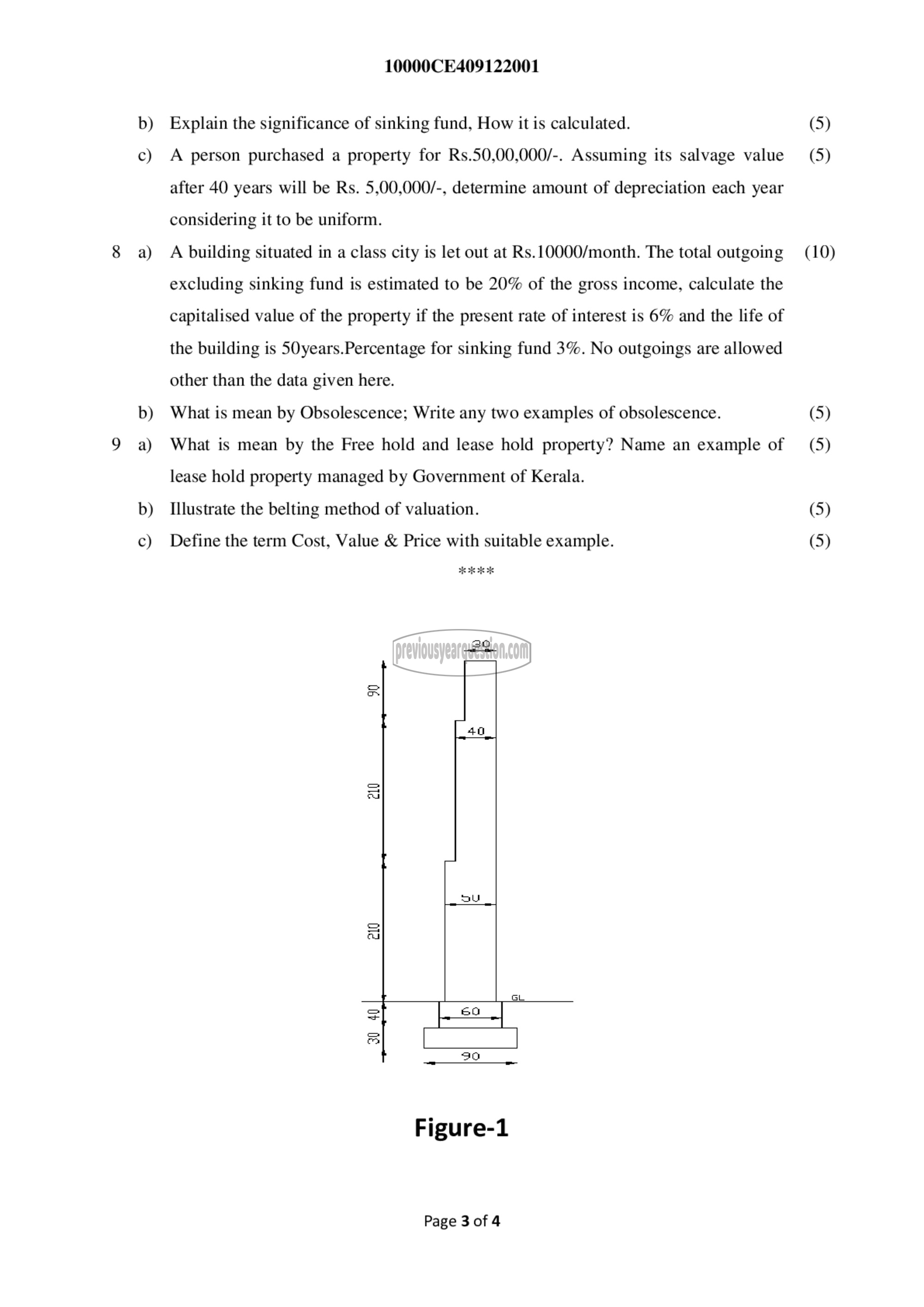 Question Paper - Quantity Surveying and Valuation-3