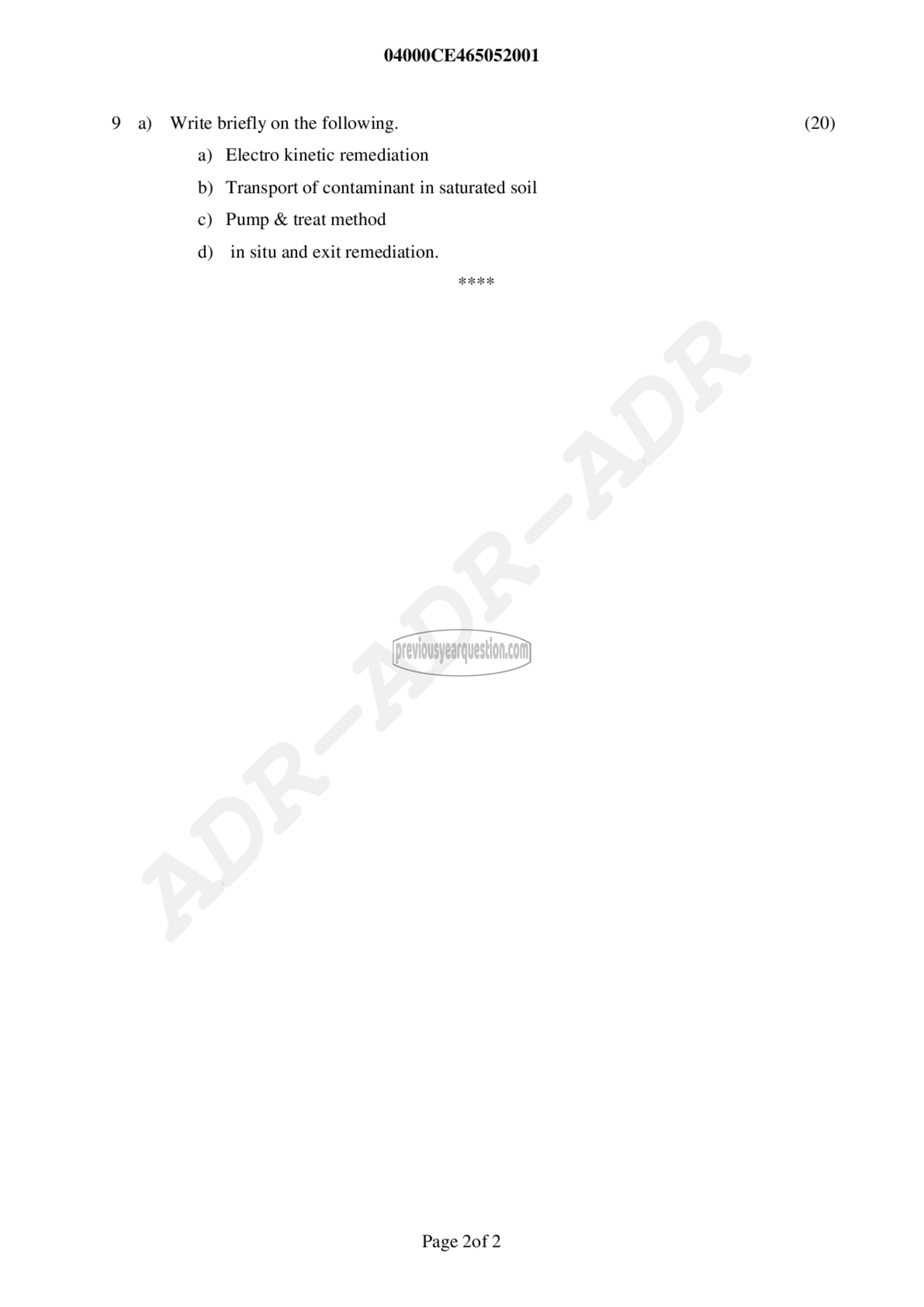 Question Paper - Geo-Environmental Engineering-2