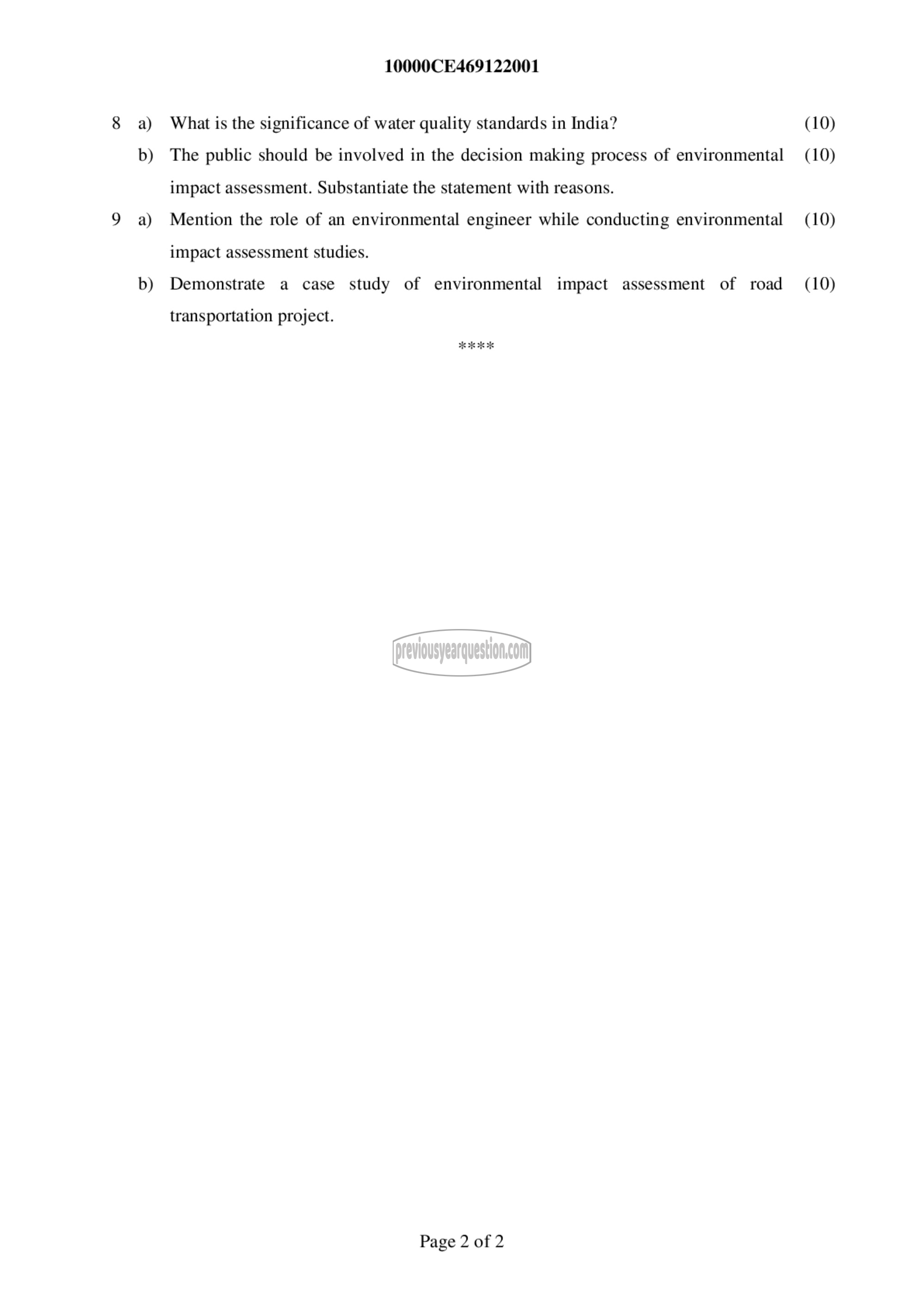 Question Paper - Environmental Impact Assessment-2