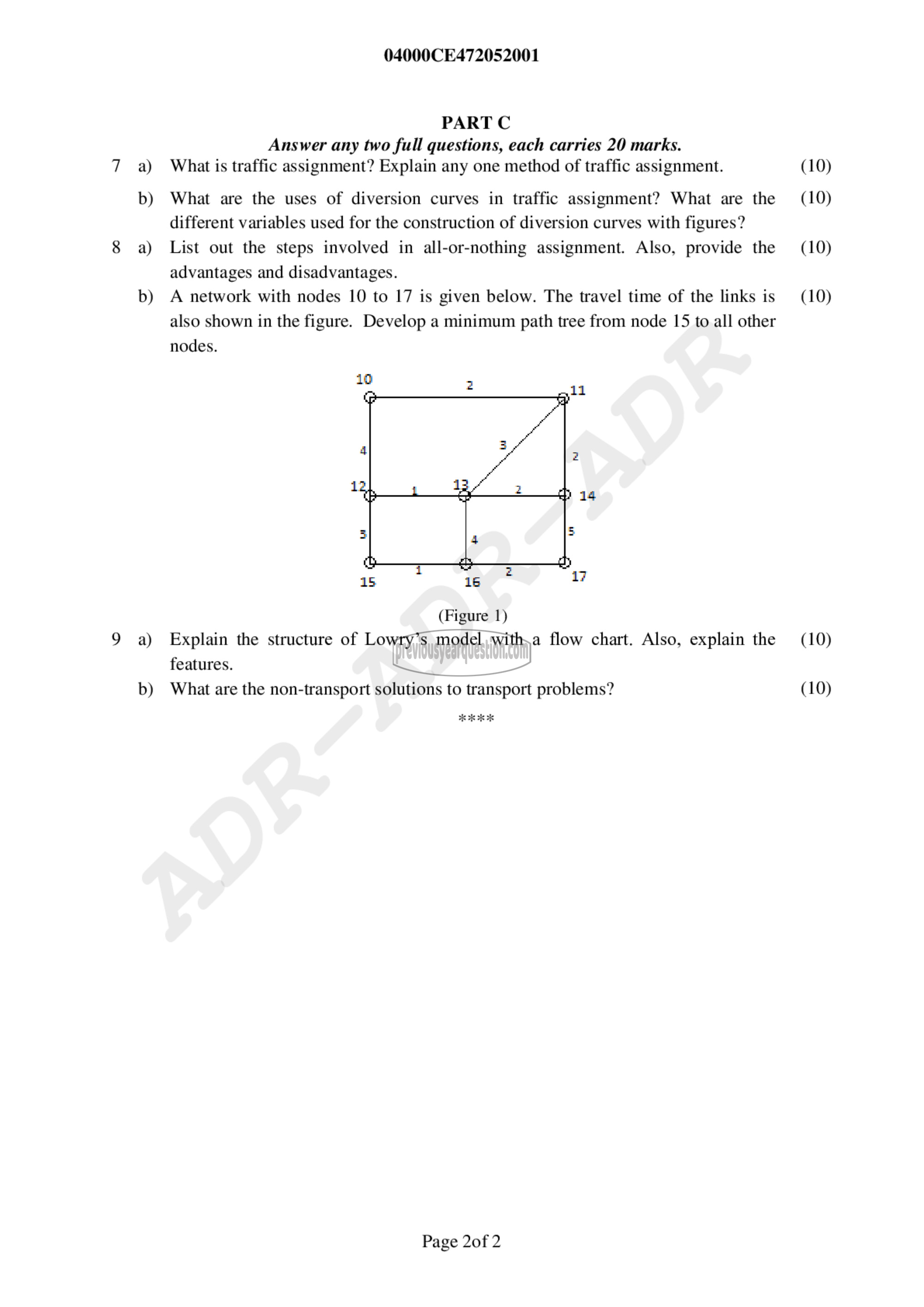 Question Paper - Transportation Planning-2