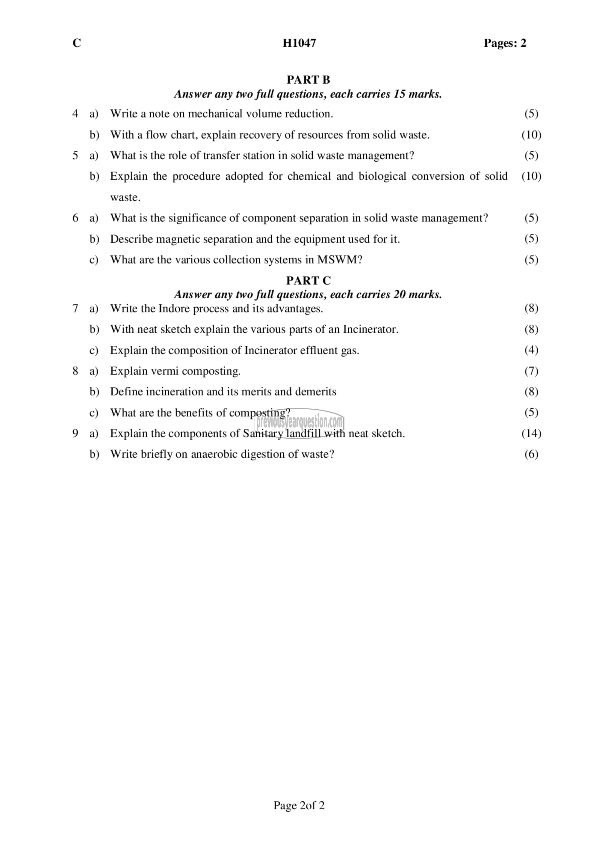 Question Paper - Municipal Solid Waste Management-2