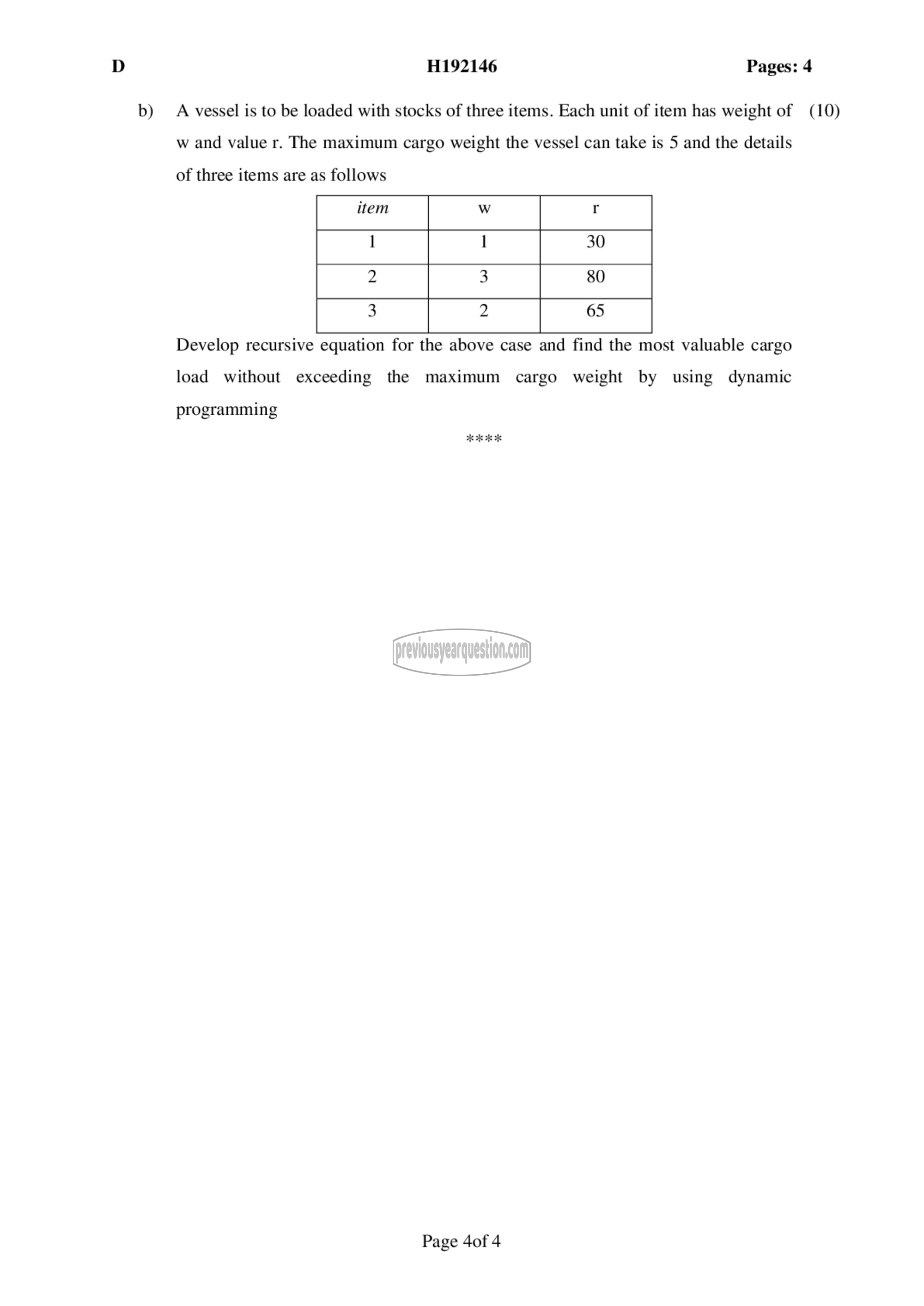 Question Paper - APPLIED EARTH SYSTEMS-4