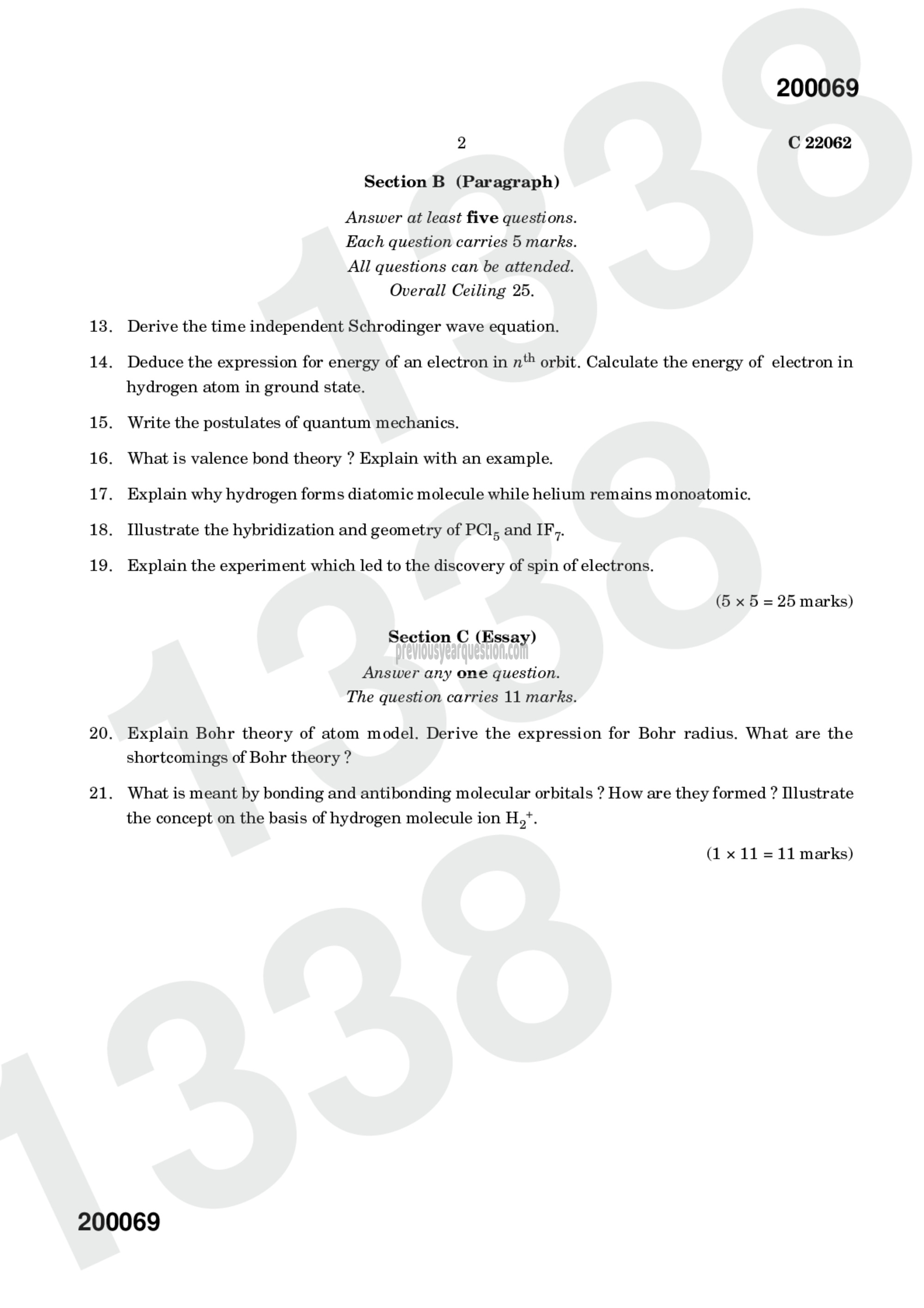 Question Paper - Theoretical and Inorganic Chemistry-II-2