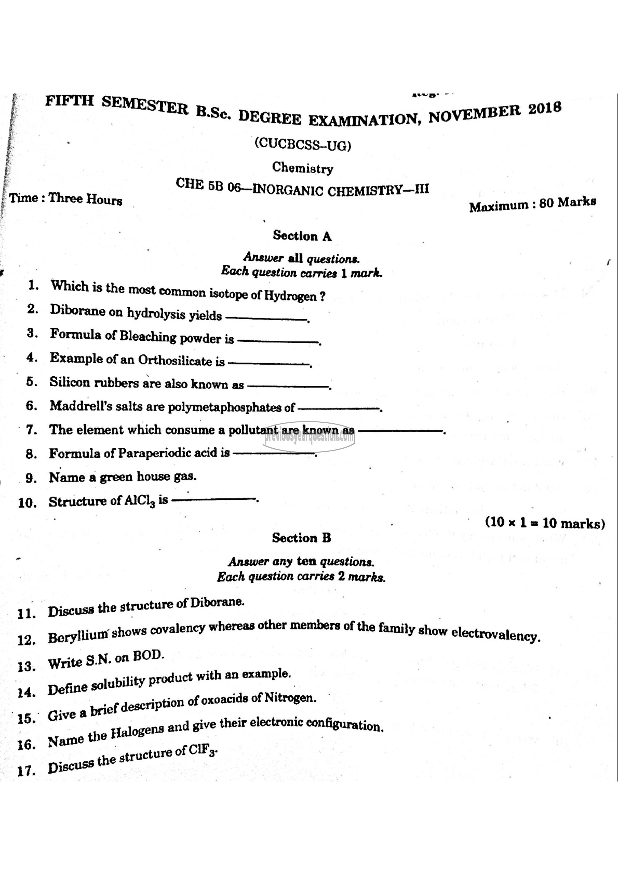 Question Paper - Inorganic Chemistry-III-1