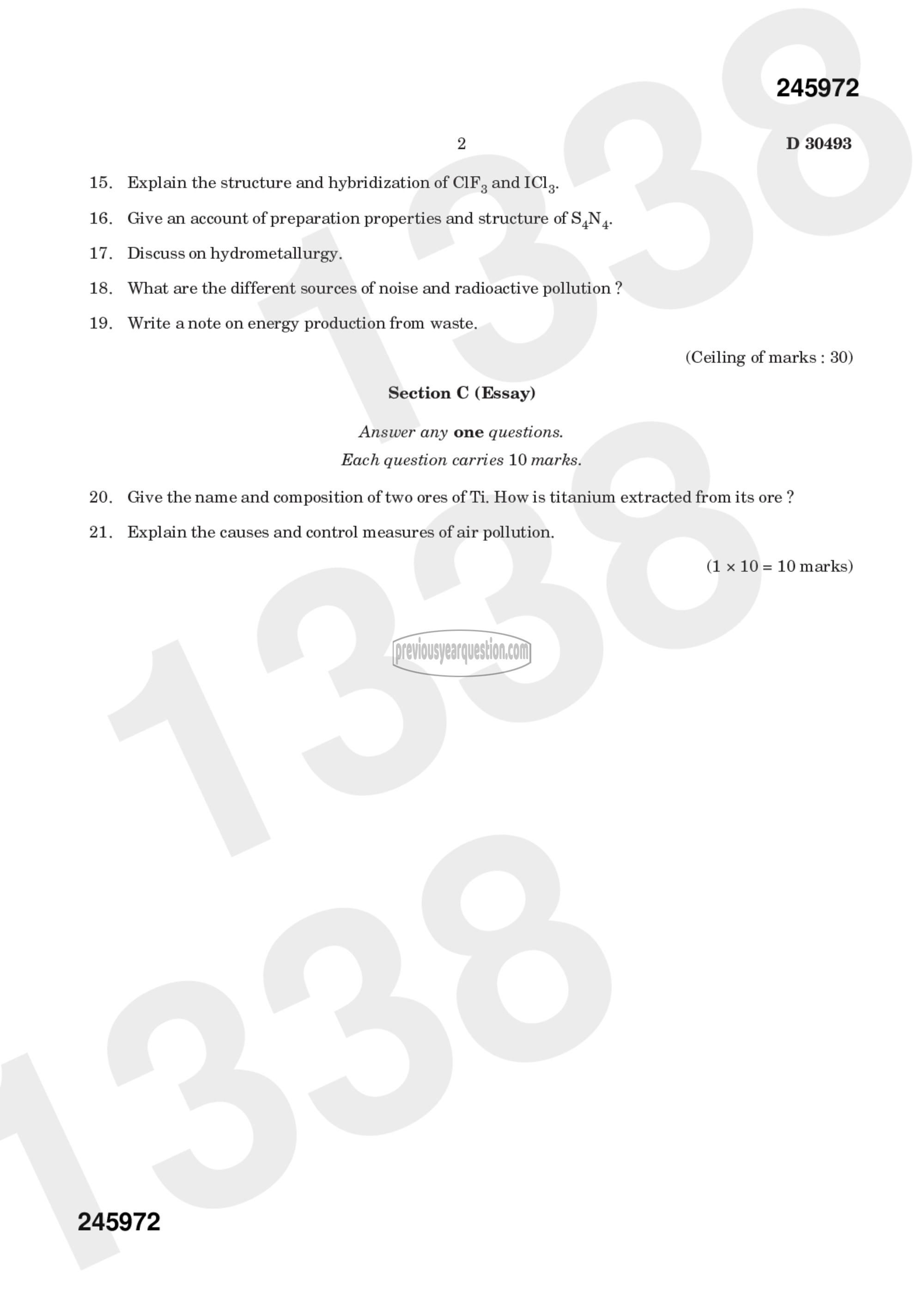 Question Paper - Inorganic Chemistry-III-2