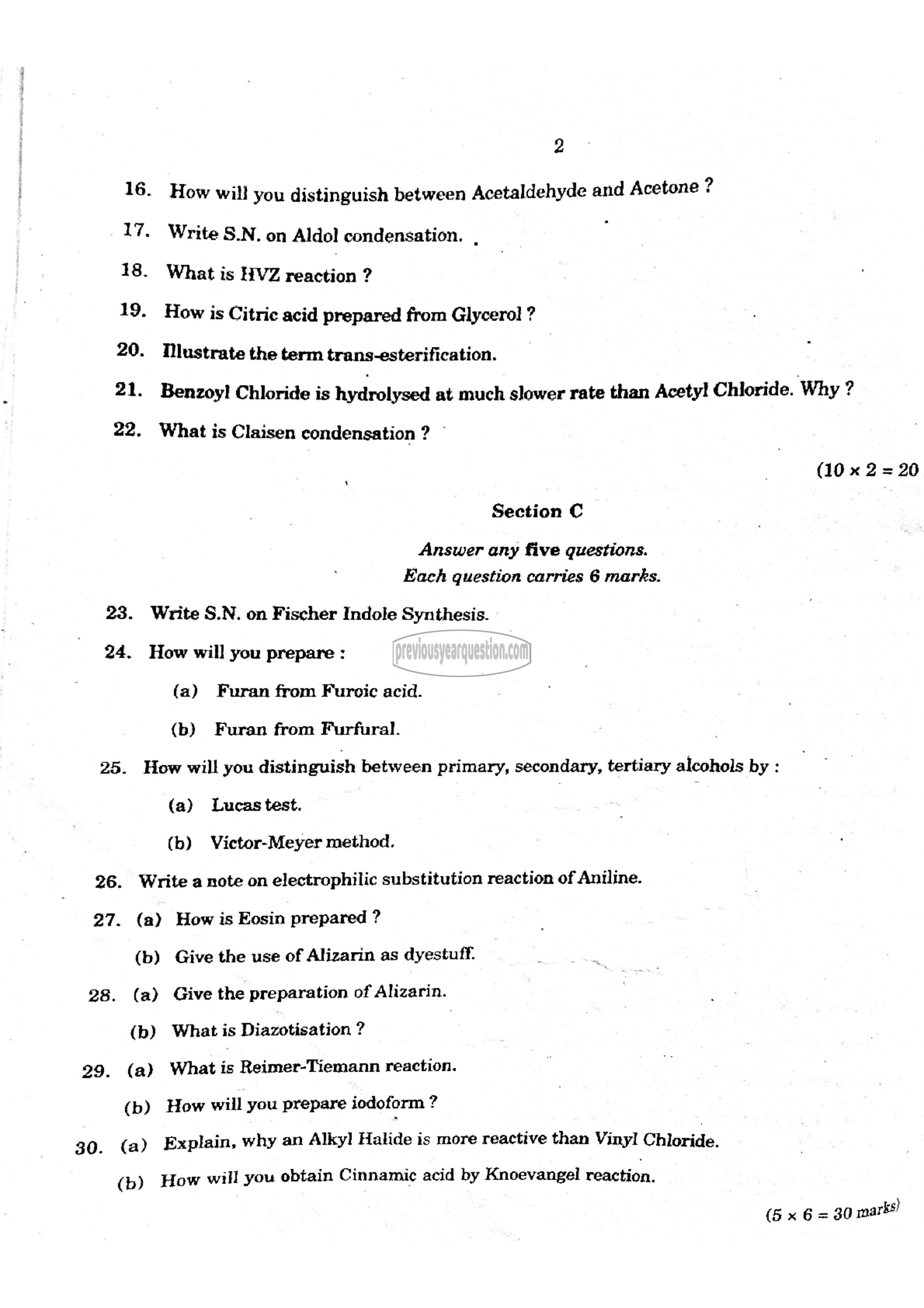 Question Paper - Organic Chemistry-II-2