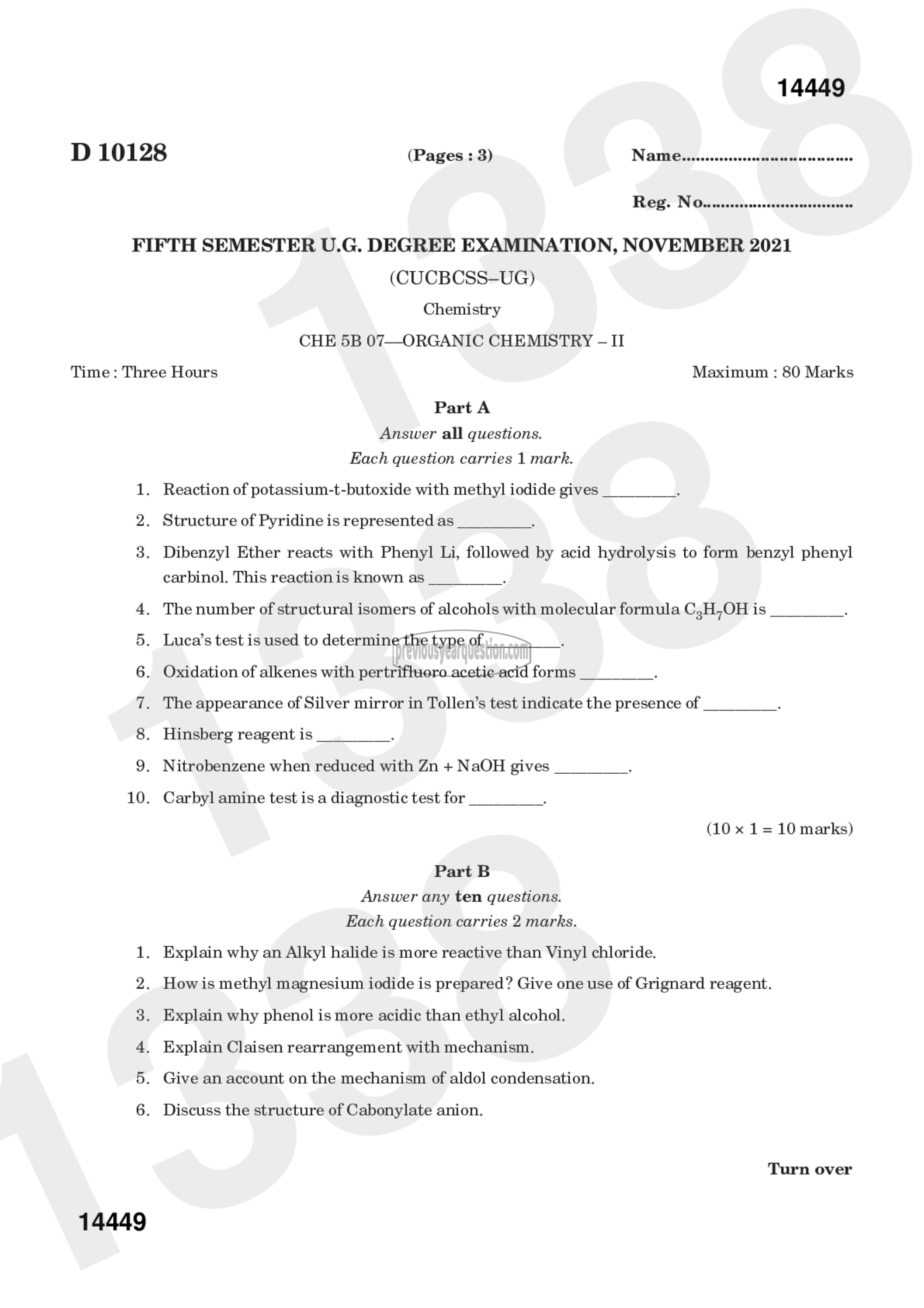 Question Paper - Organic Chemistry-II-1