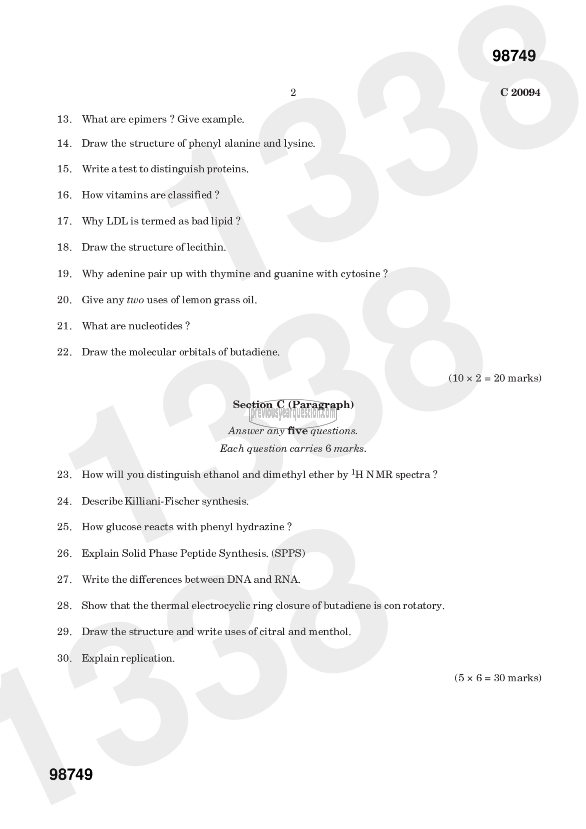 Question Paper - Organic Chemistry-III-2