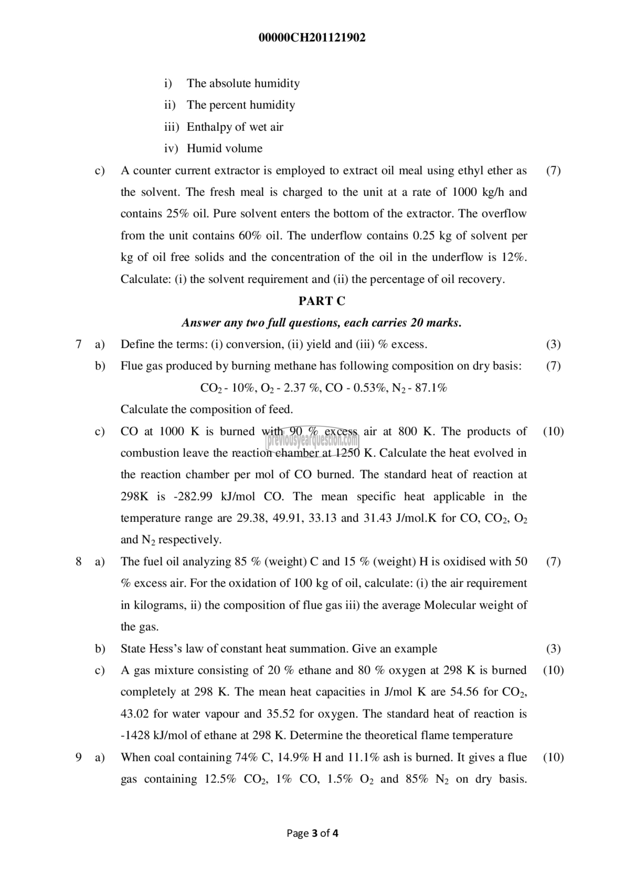 Question Paper - Chemical Process Calculations-3