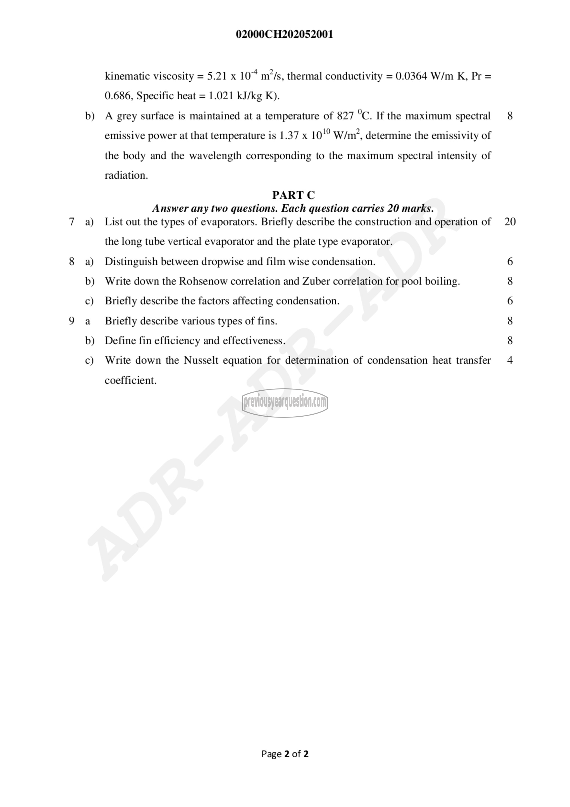 Question Paper - Process Heat Transfer-2