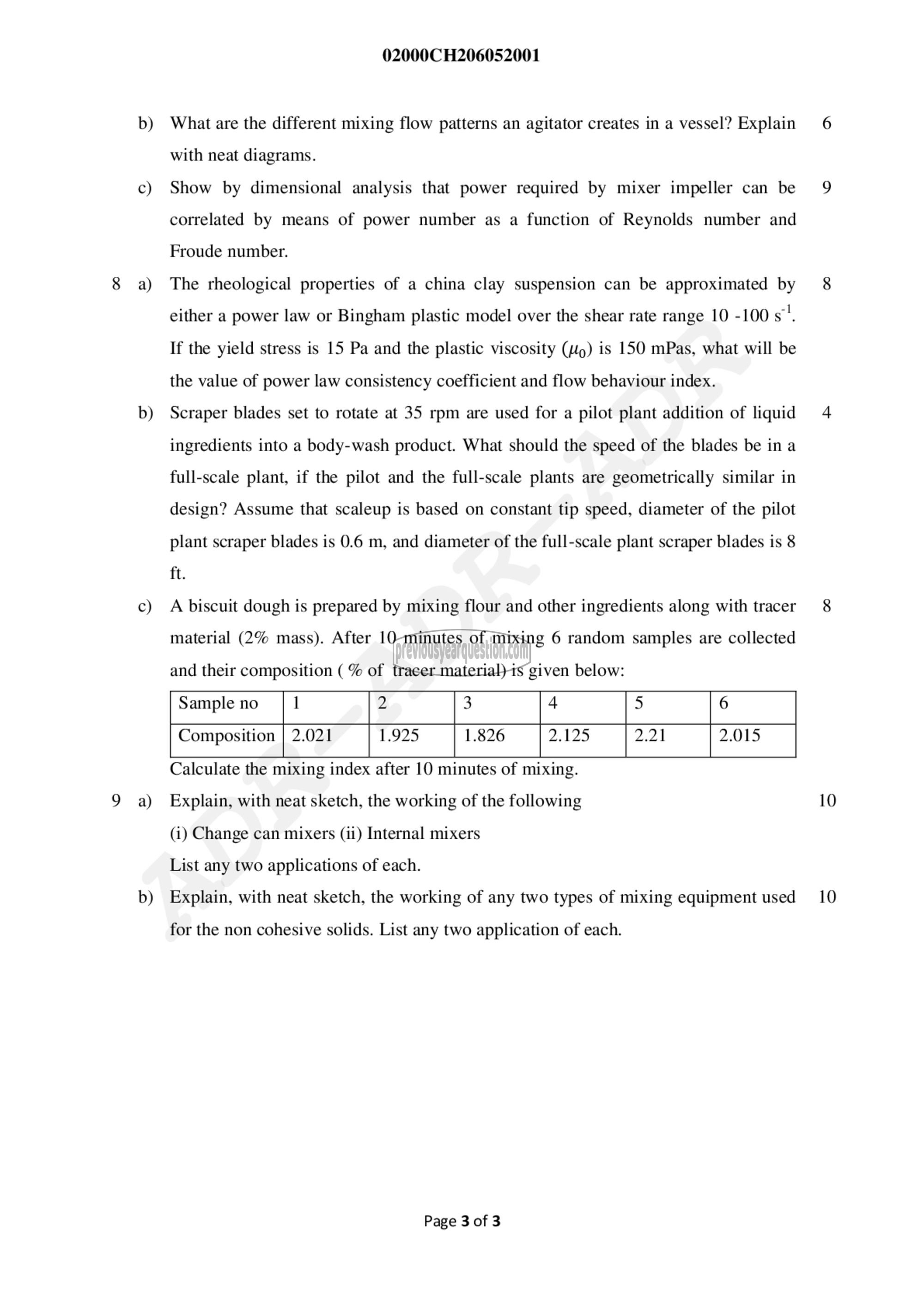 Question Paper - Fluid and Particle Mechanics - I-3