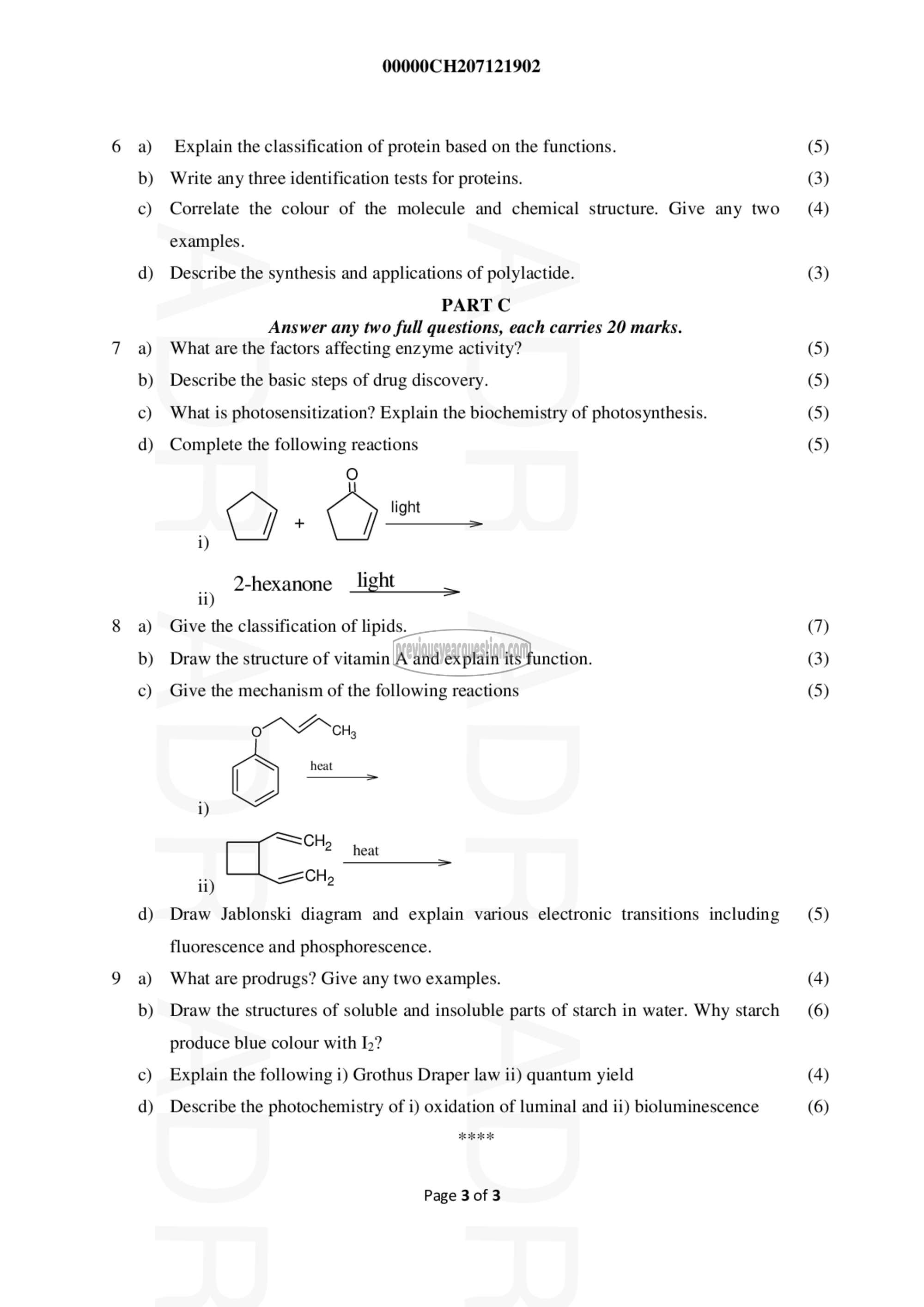 Question Paper - Chemistry for Process Engineering –I-3