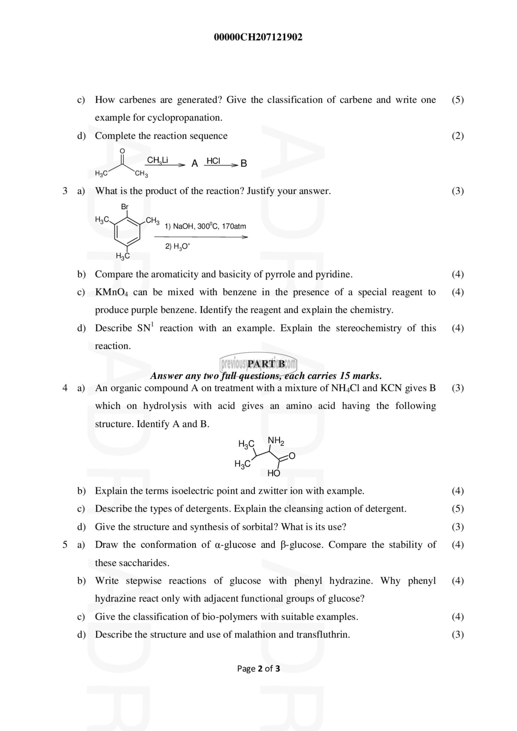 Question Paper - Chemistry for Process Engineering –I-2