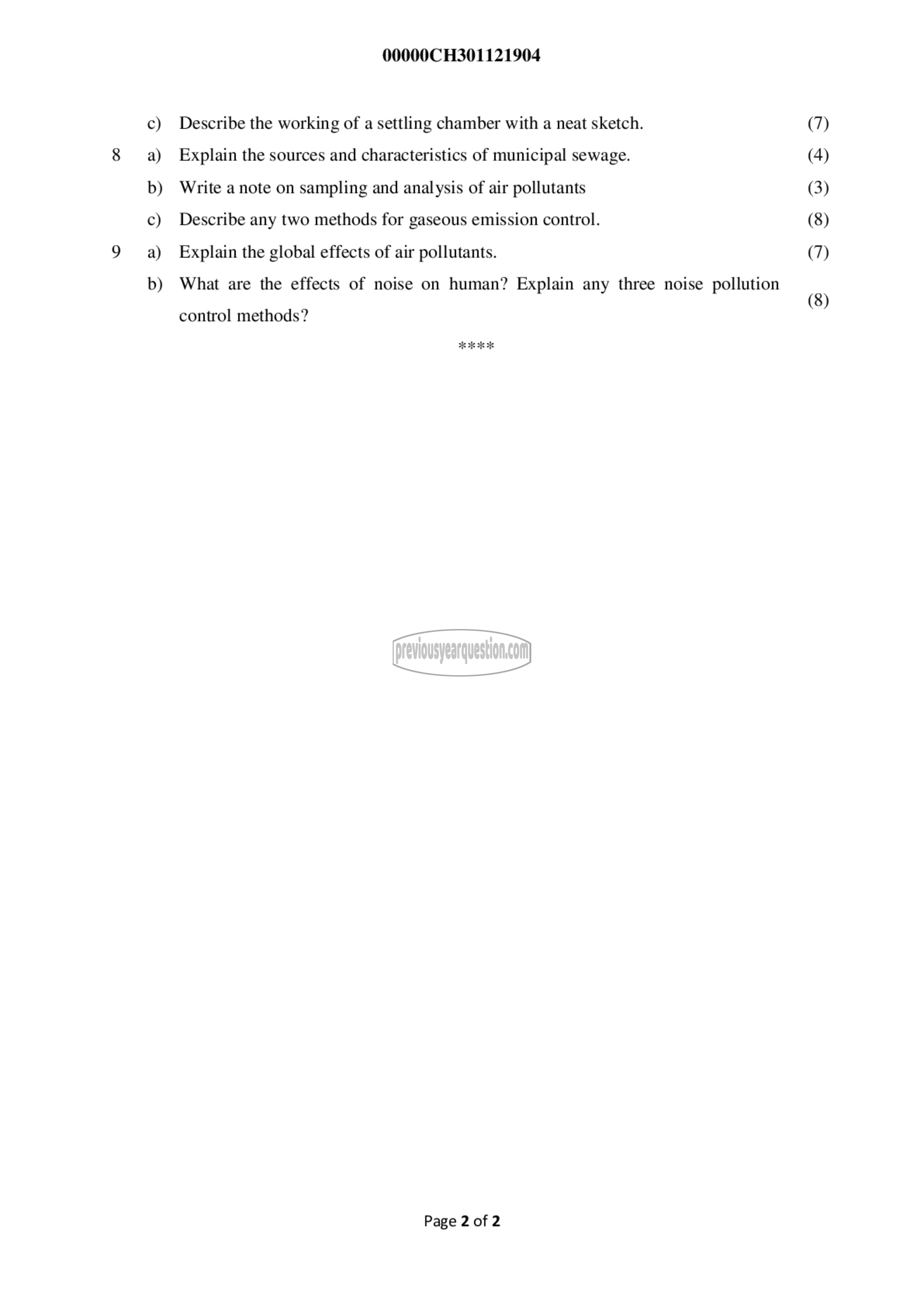 Question Paper - Environmental Engineering-2