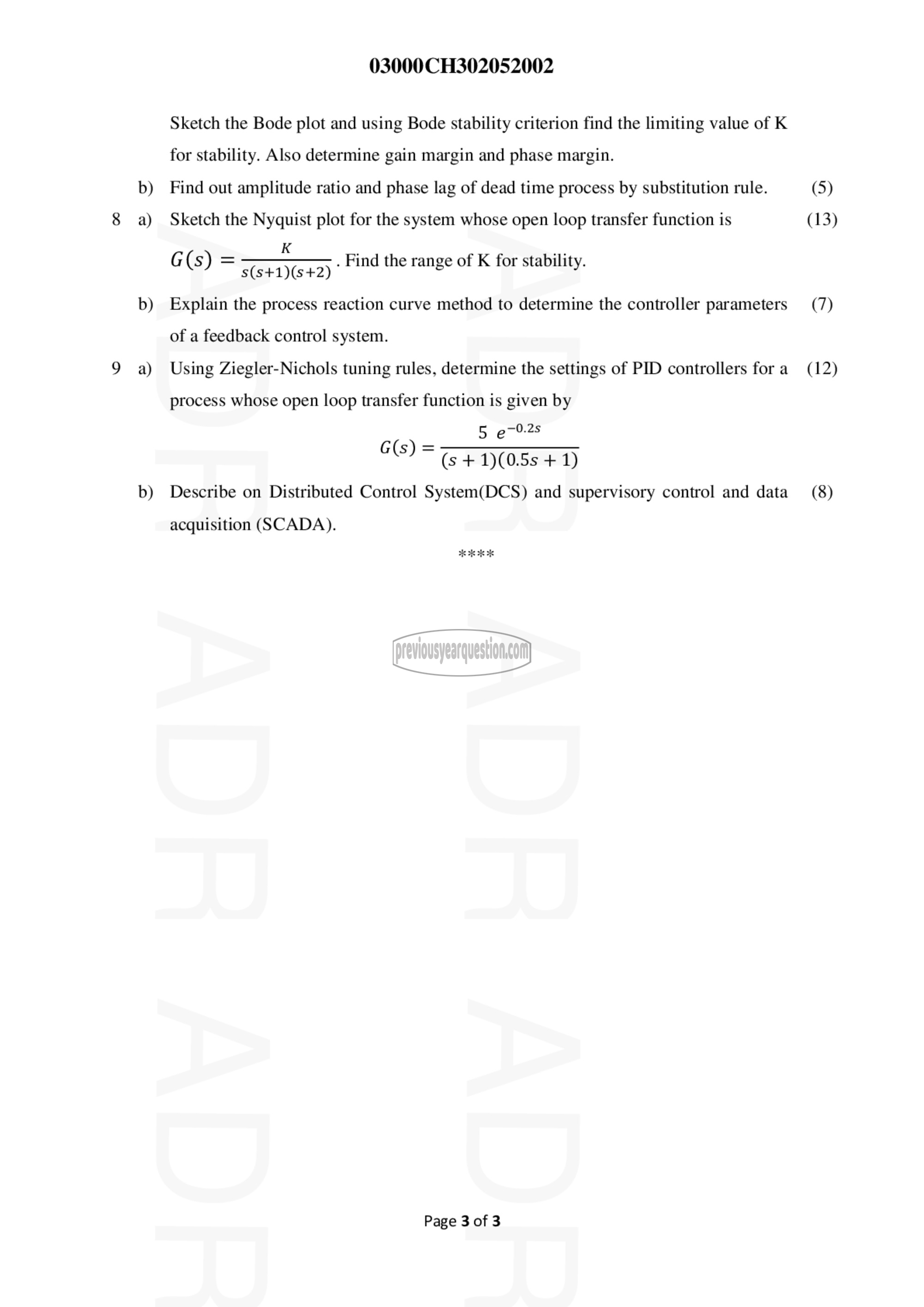 Question Paper - Process dynamics and control-3