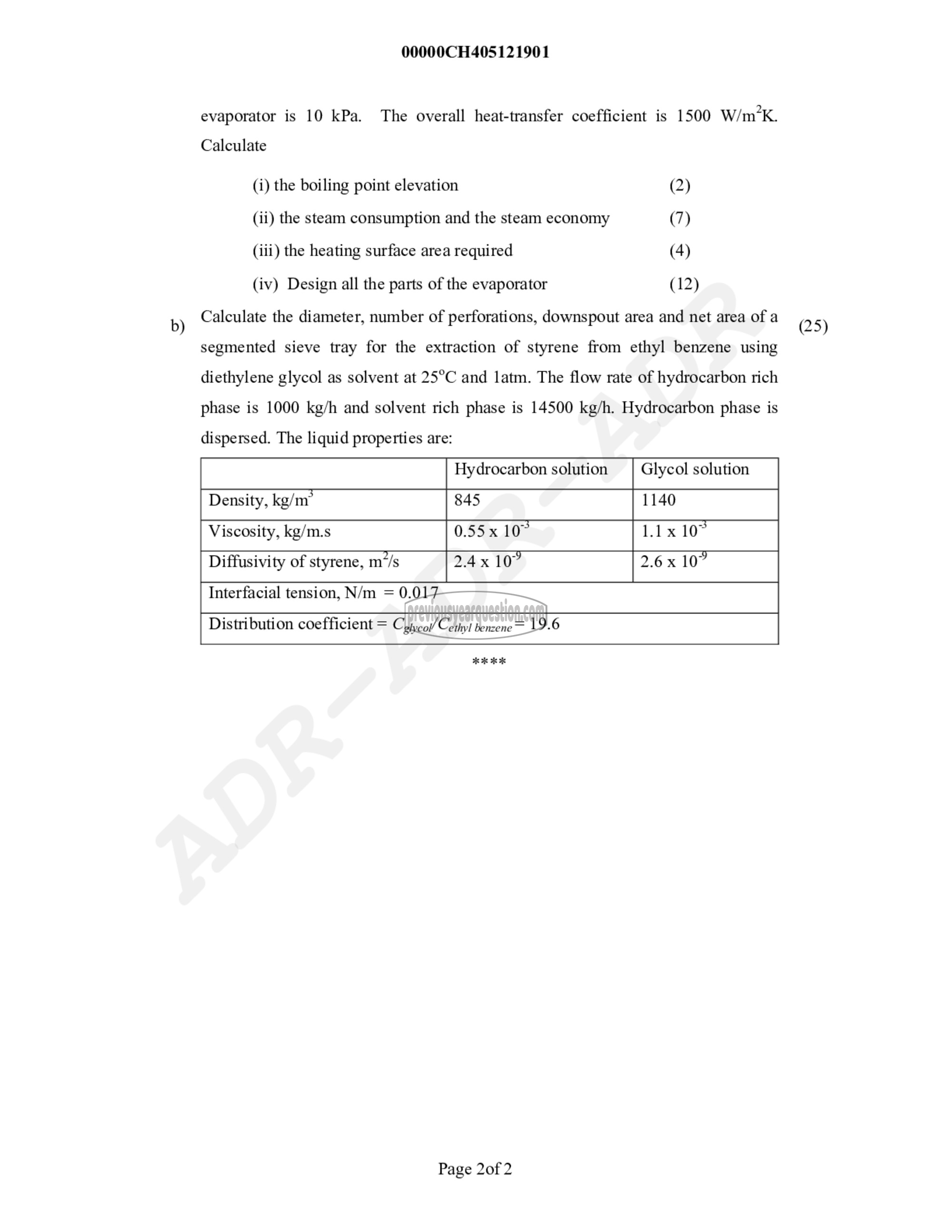 Question Paper - Chemical Engineering Design - II-2