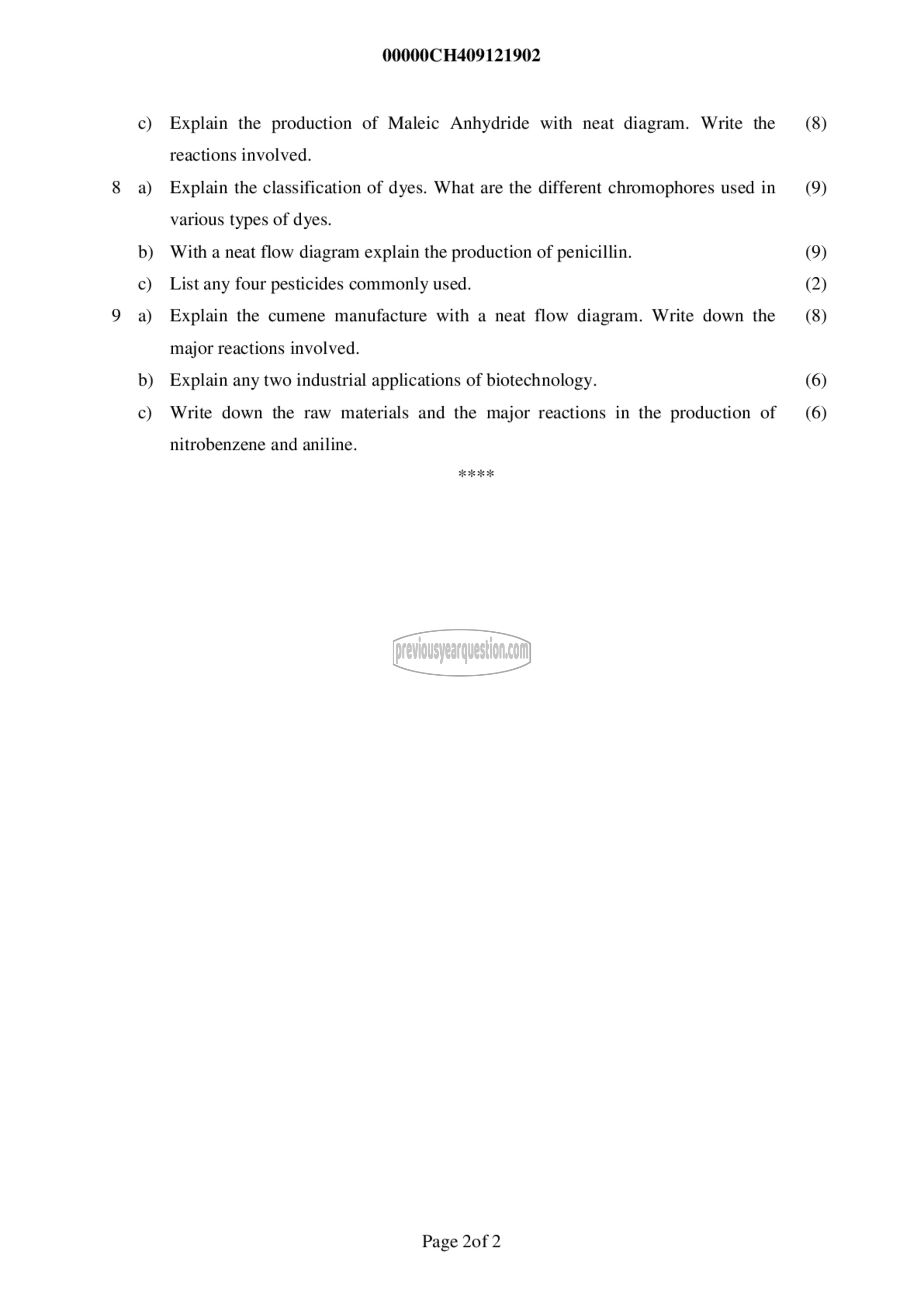 Question Paper - Organic Chemical Technology-2