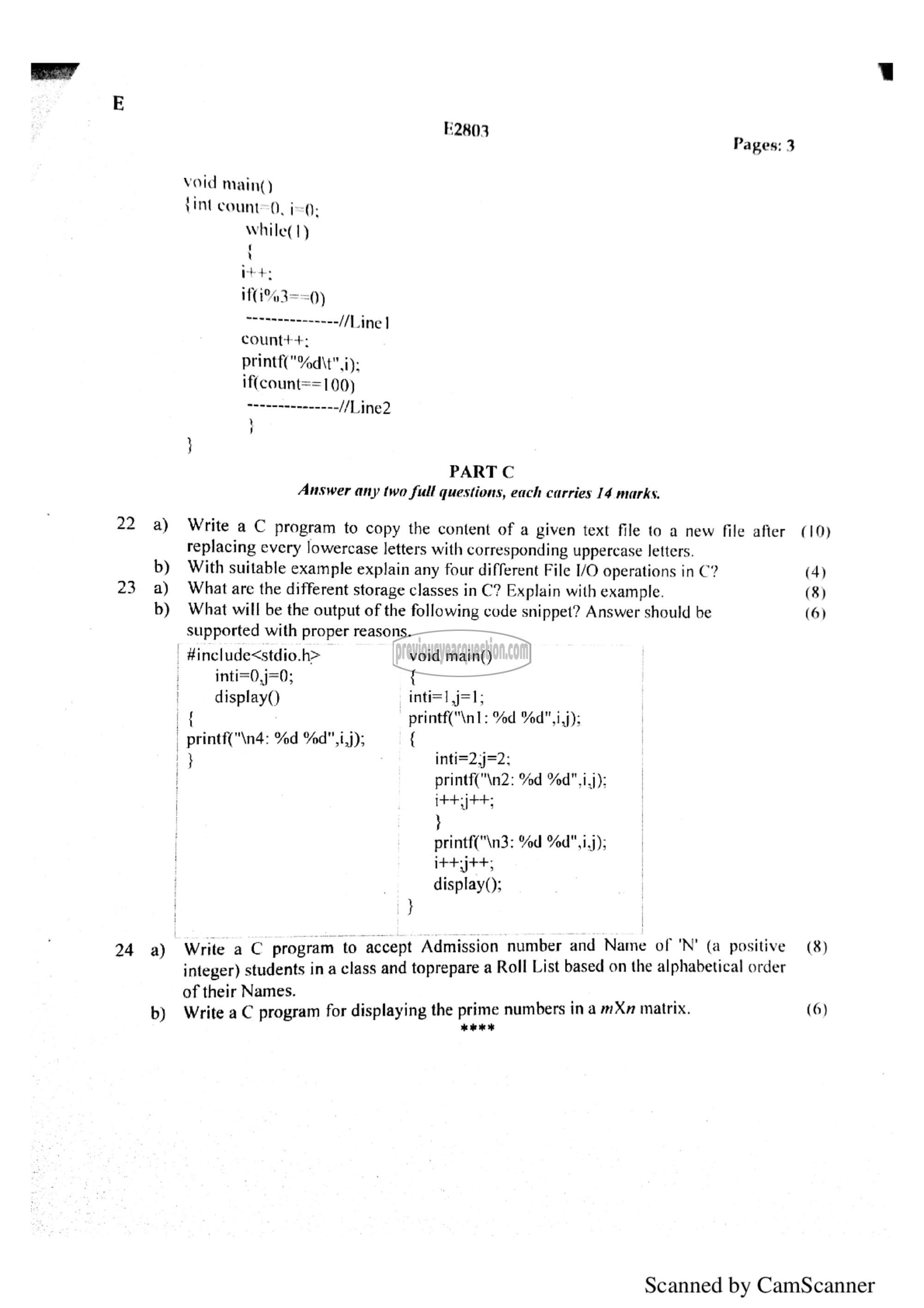 Question Paper - Computer Programming-3