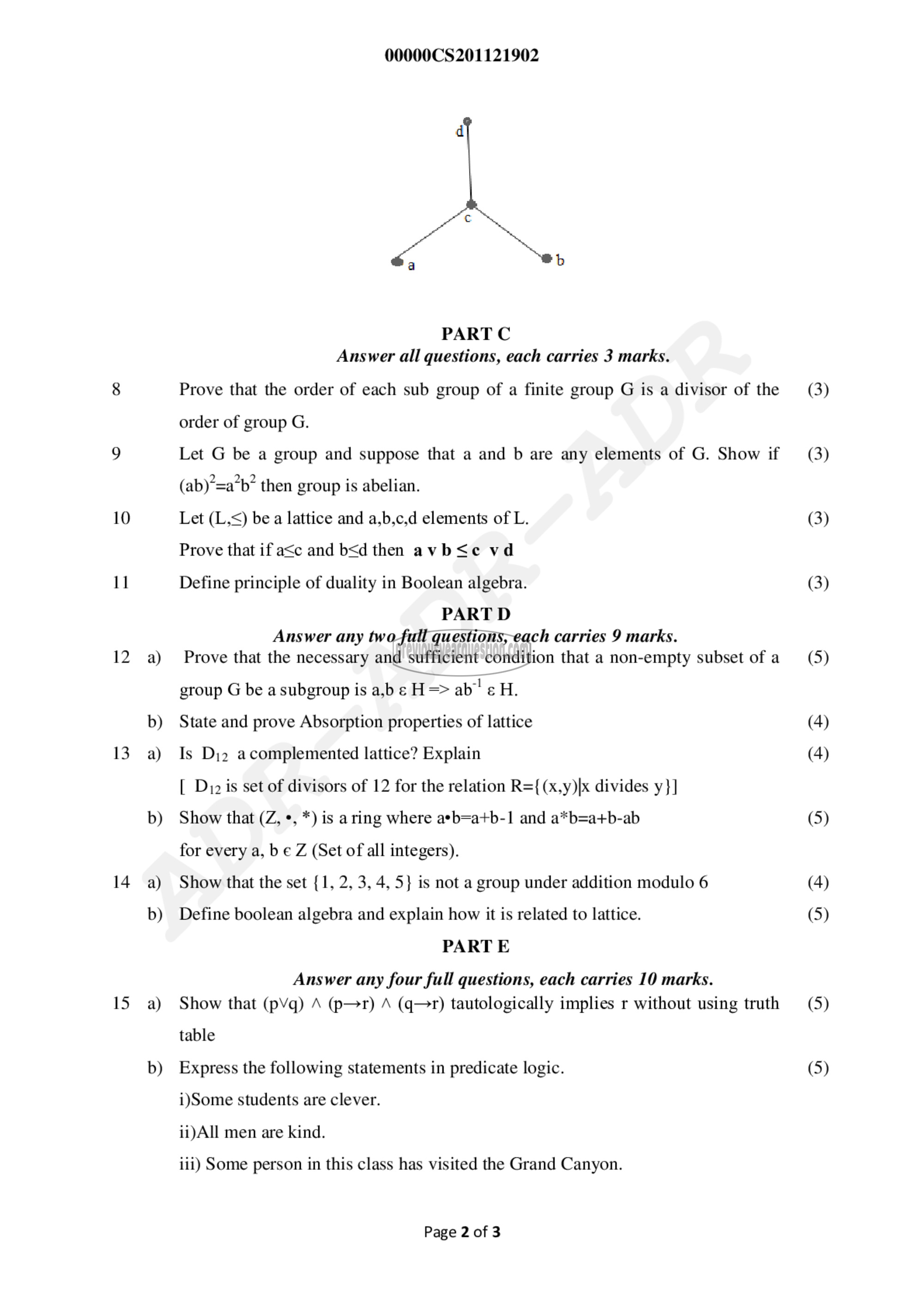 Question Paper - Discrete Computational Structures-2