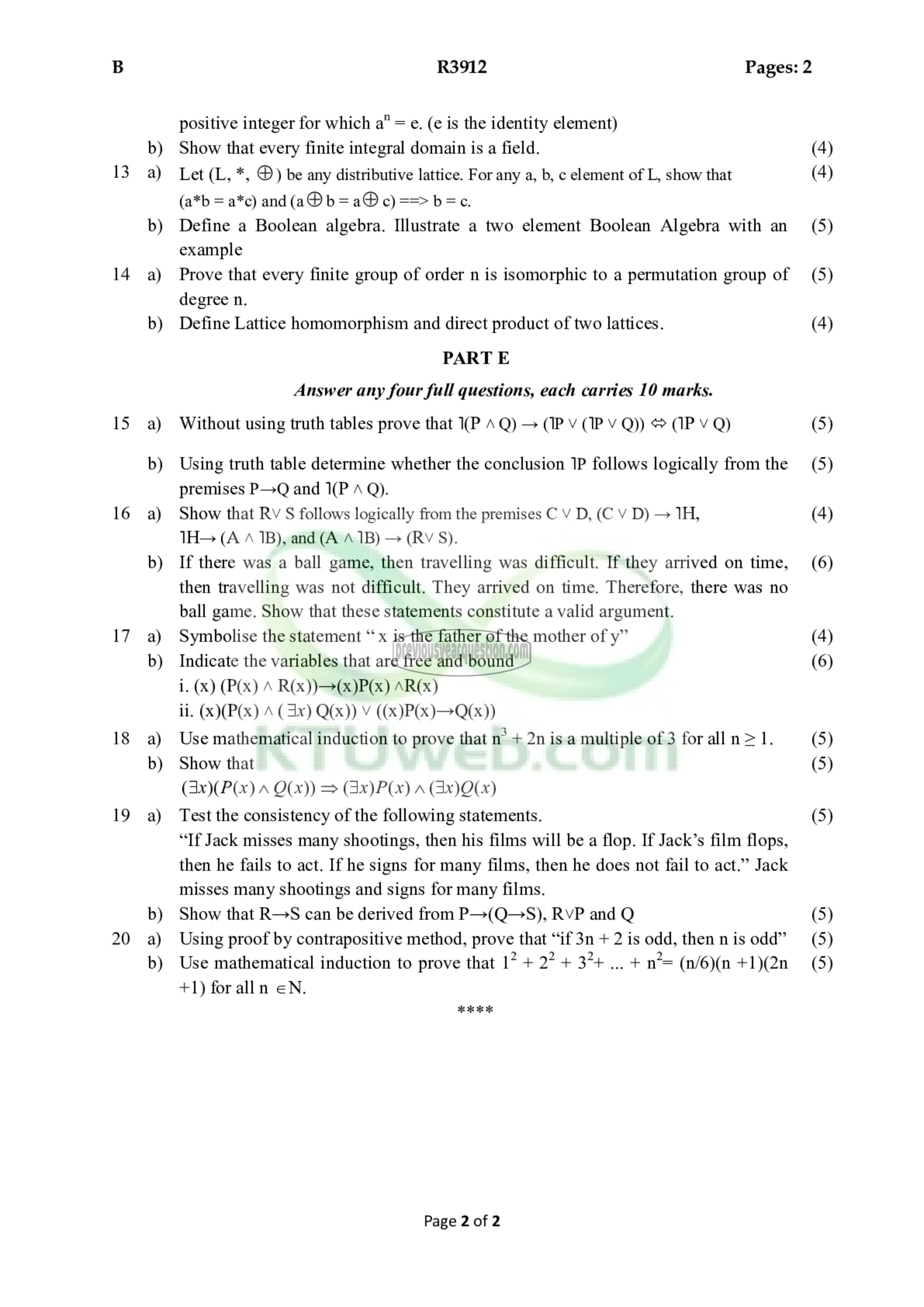 Question Paper - Discrete Computational Structures-2