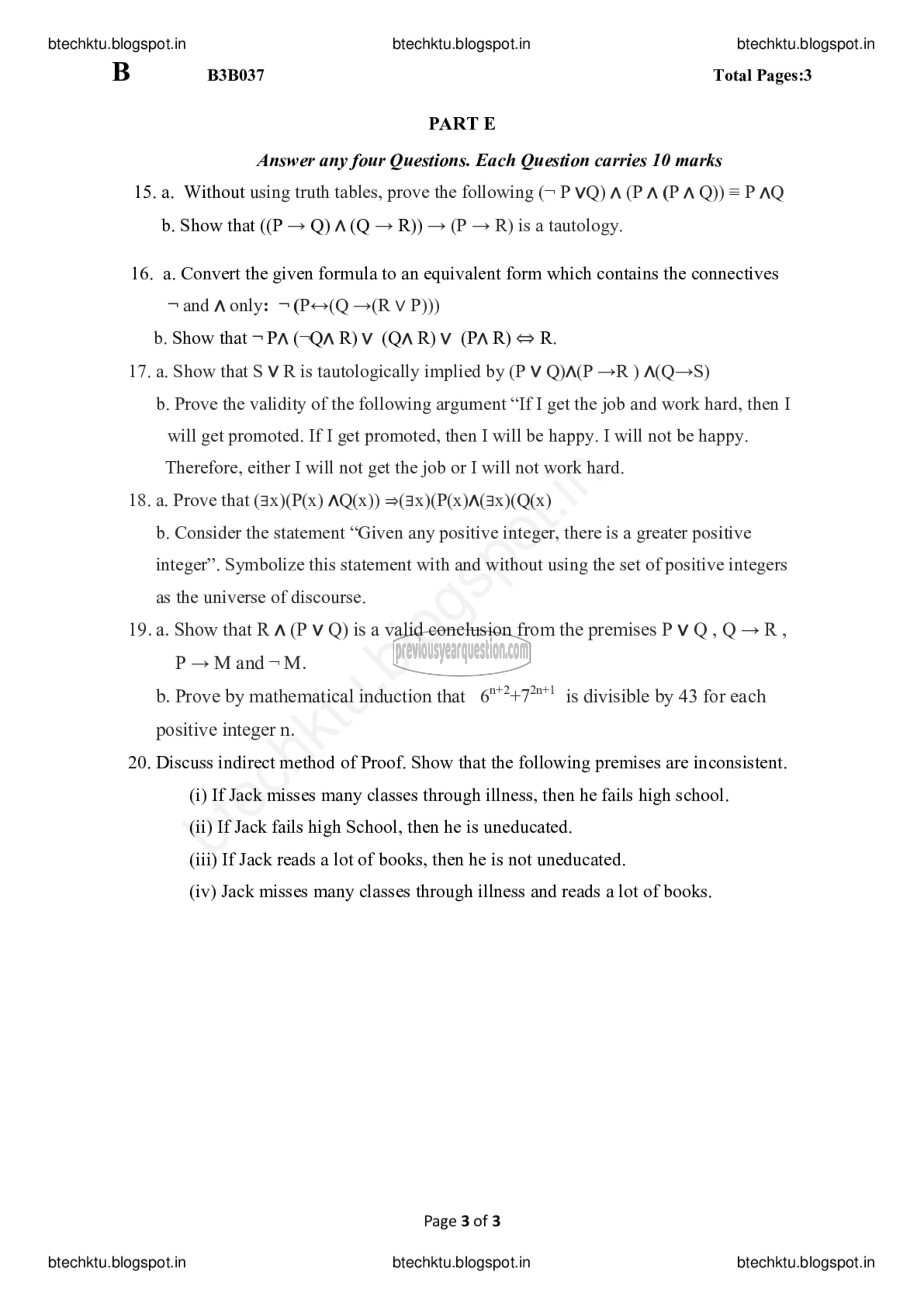 Question Paper - Discrete Computational Structures-3