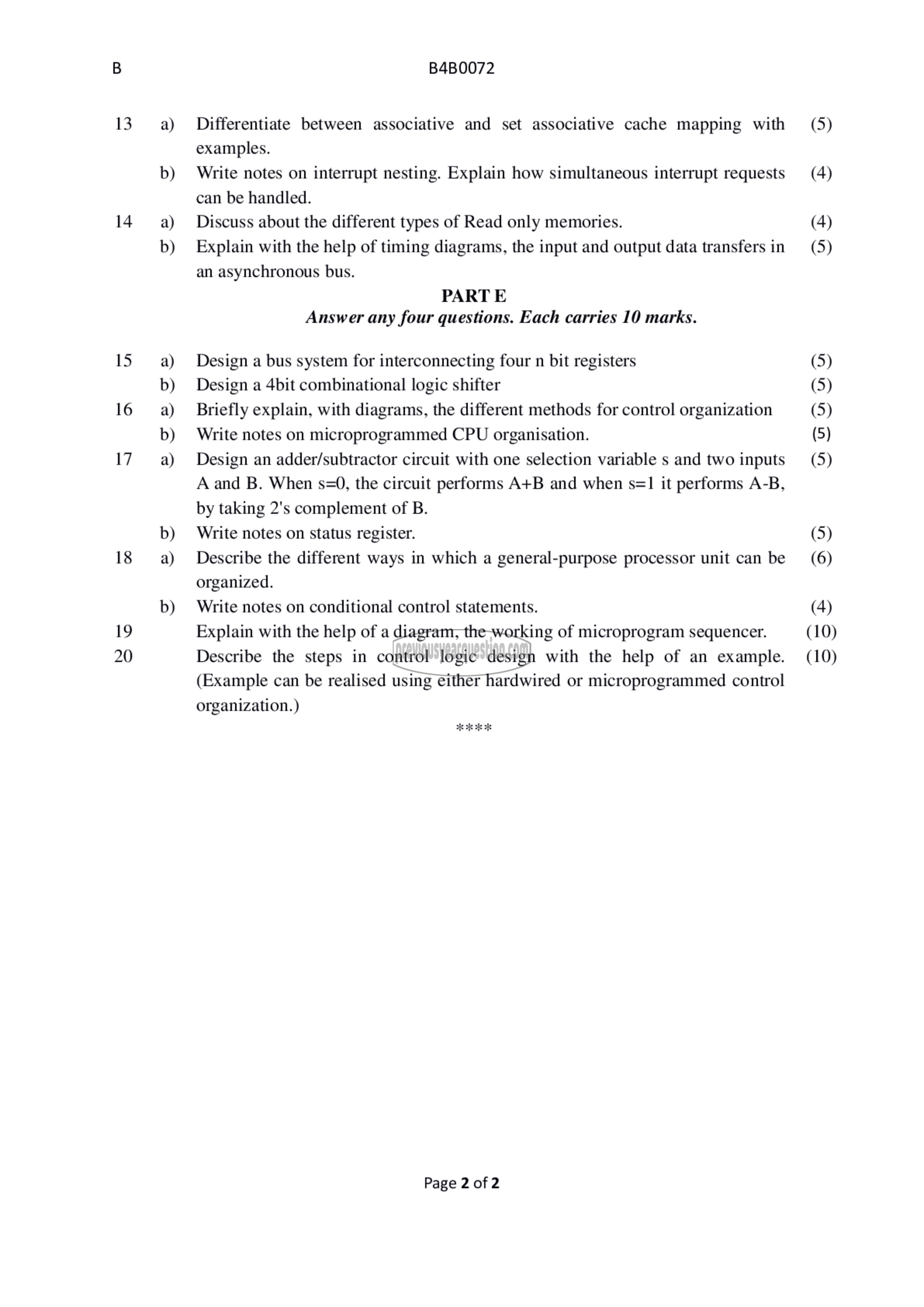 Question Paper - Computer Organization and Architecture-2