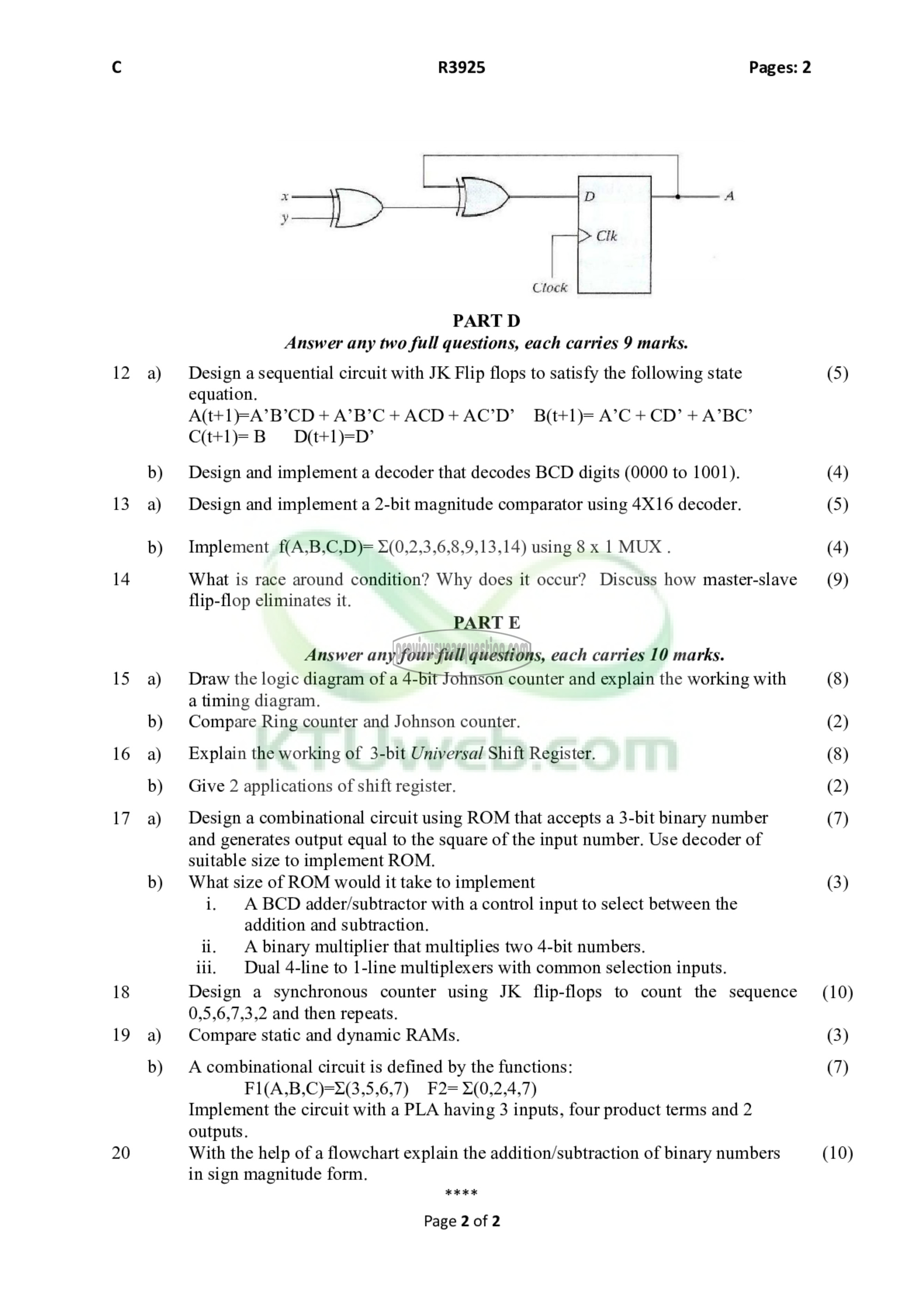 Question Paper - Switching Theory and Logic Design-2