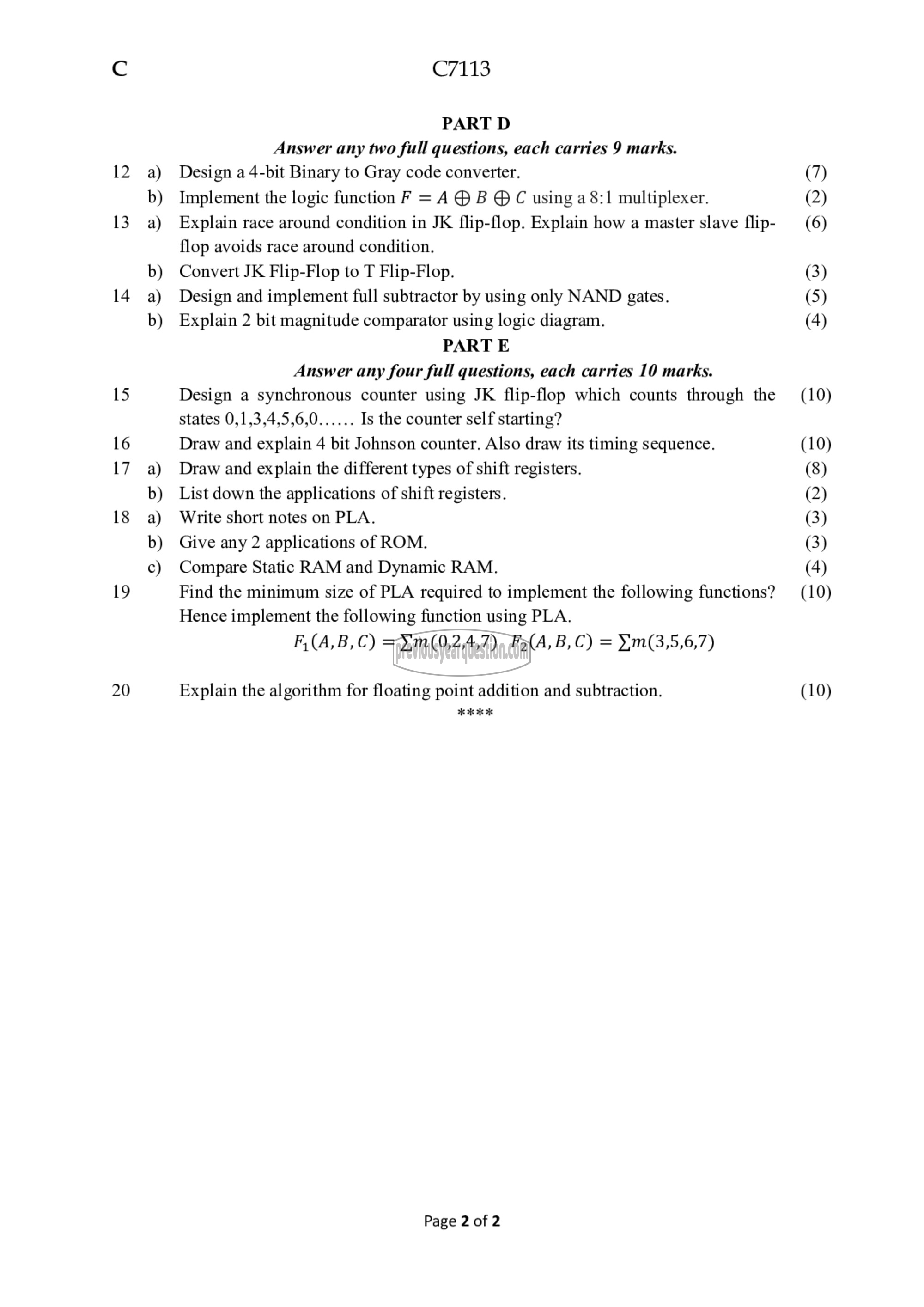 Question Paper - Switching Theory and Logic Design-2