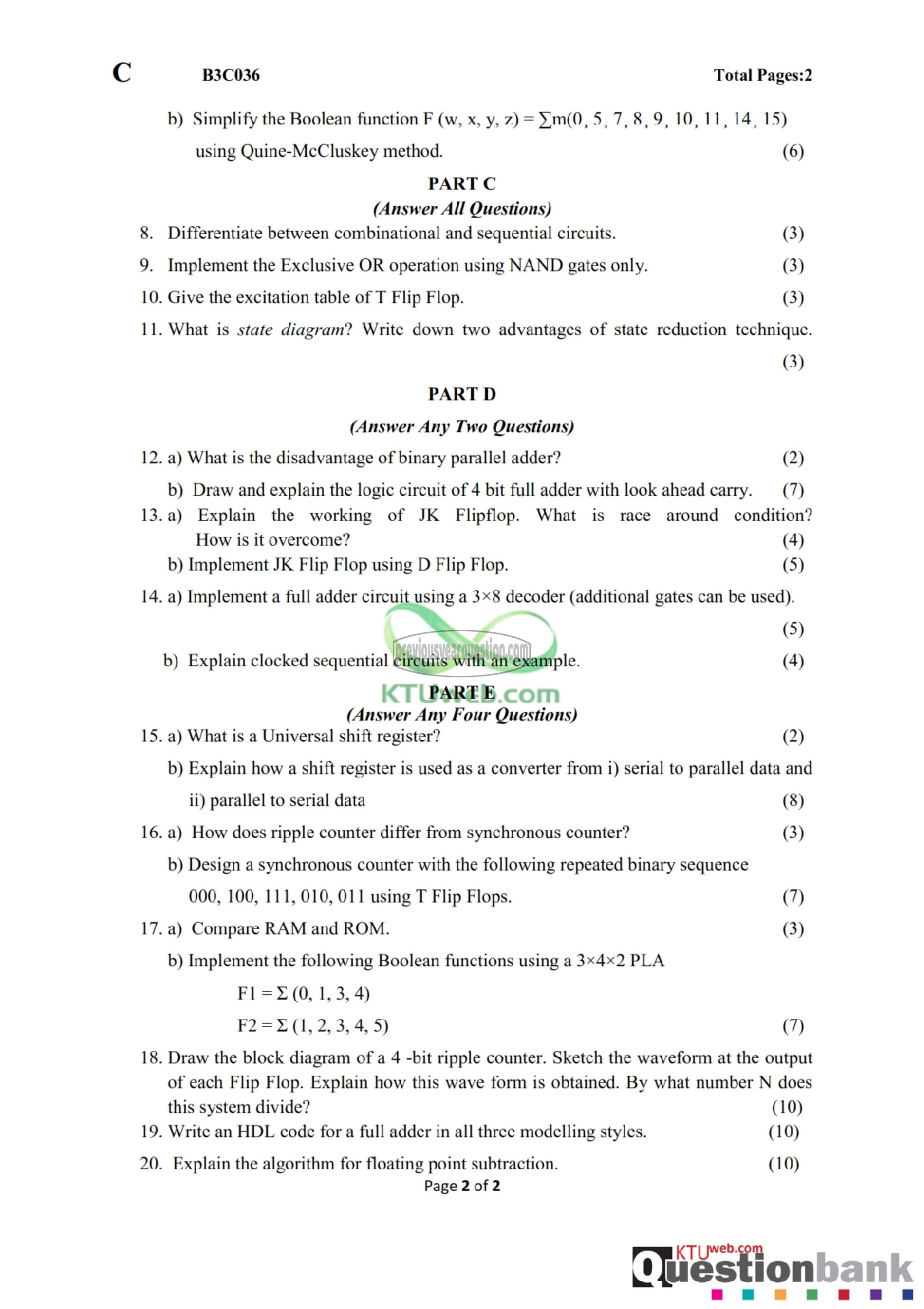 Question Paper - Switching Theory and Logic Design-1