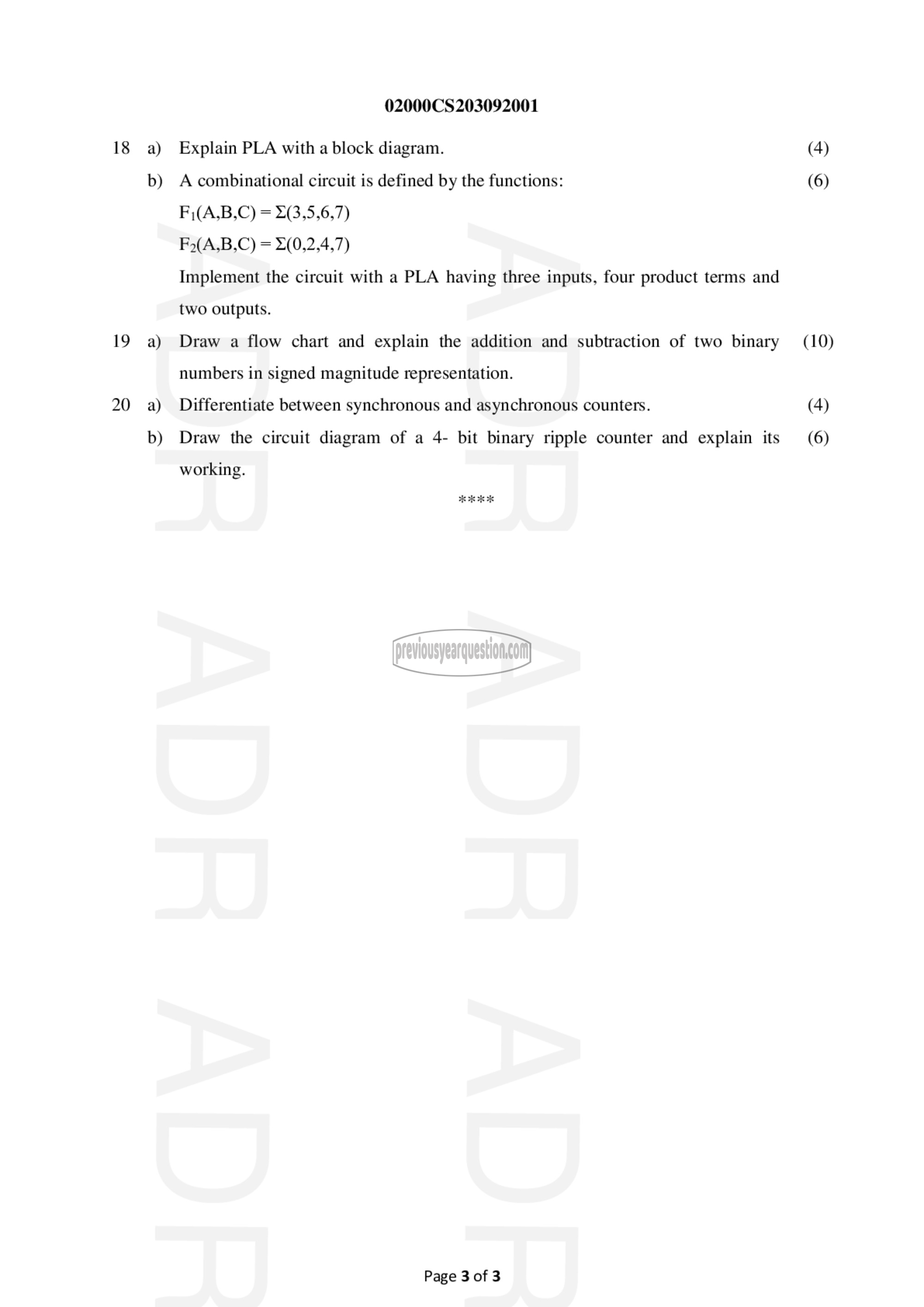 Question Paper - Switching Theory and Logic Design-3