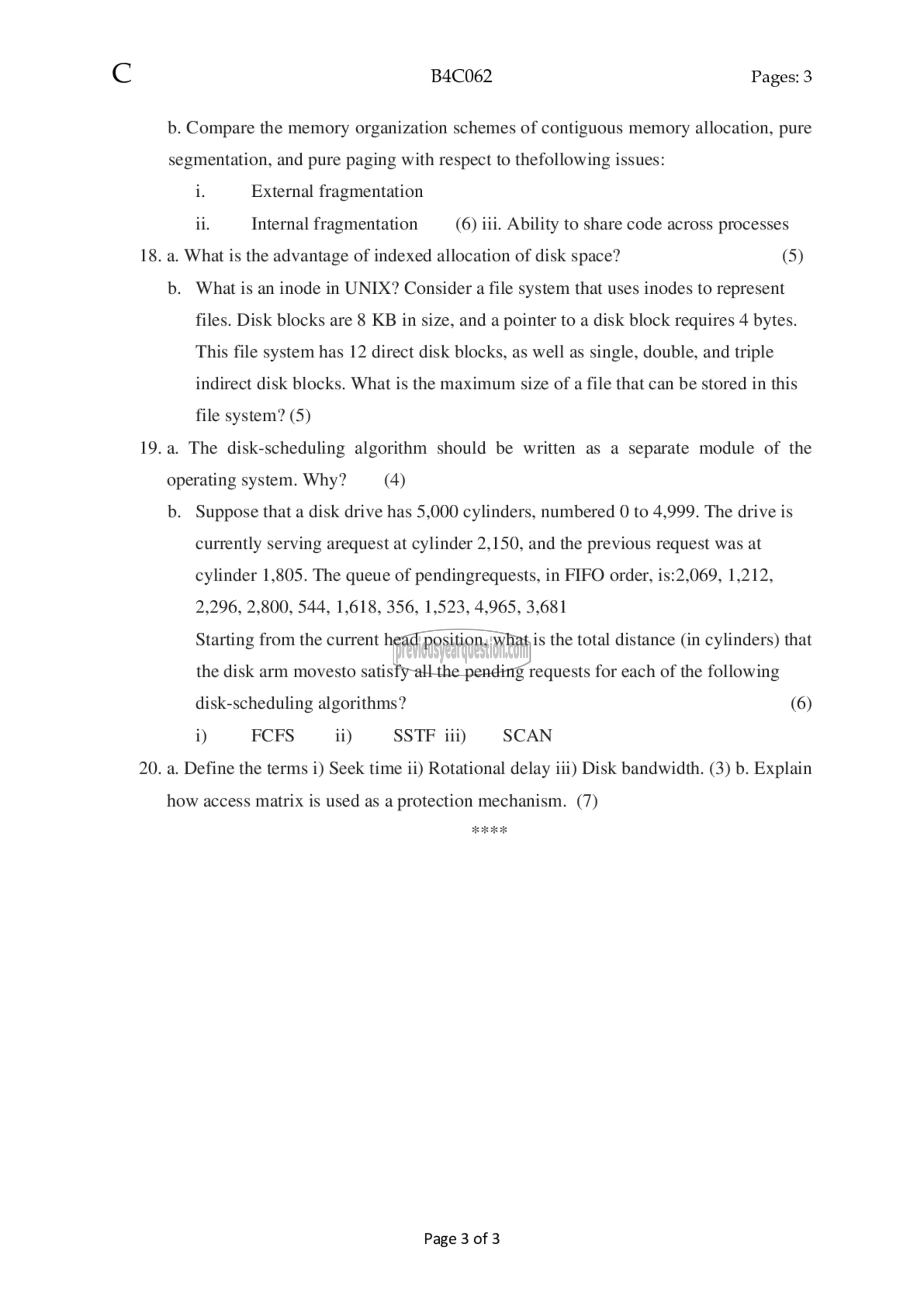 Question Paper - Operating Systems-3