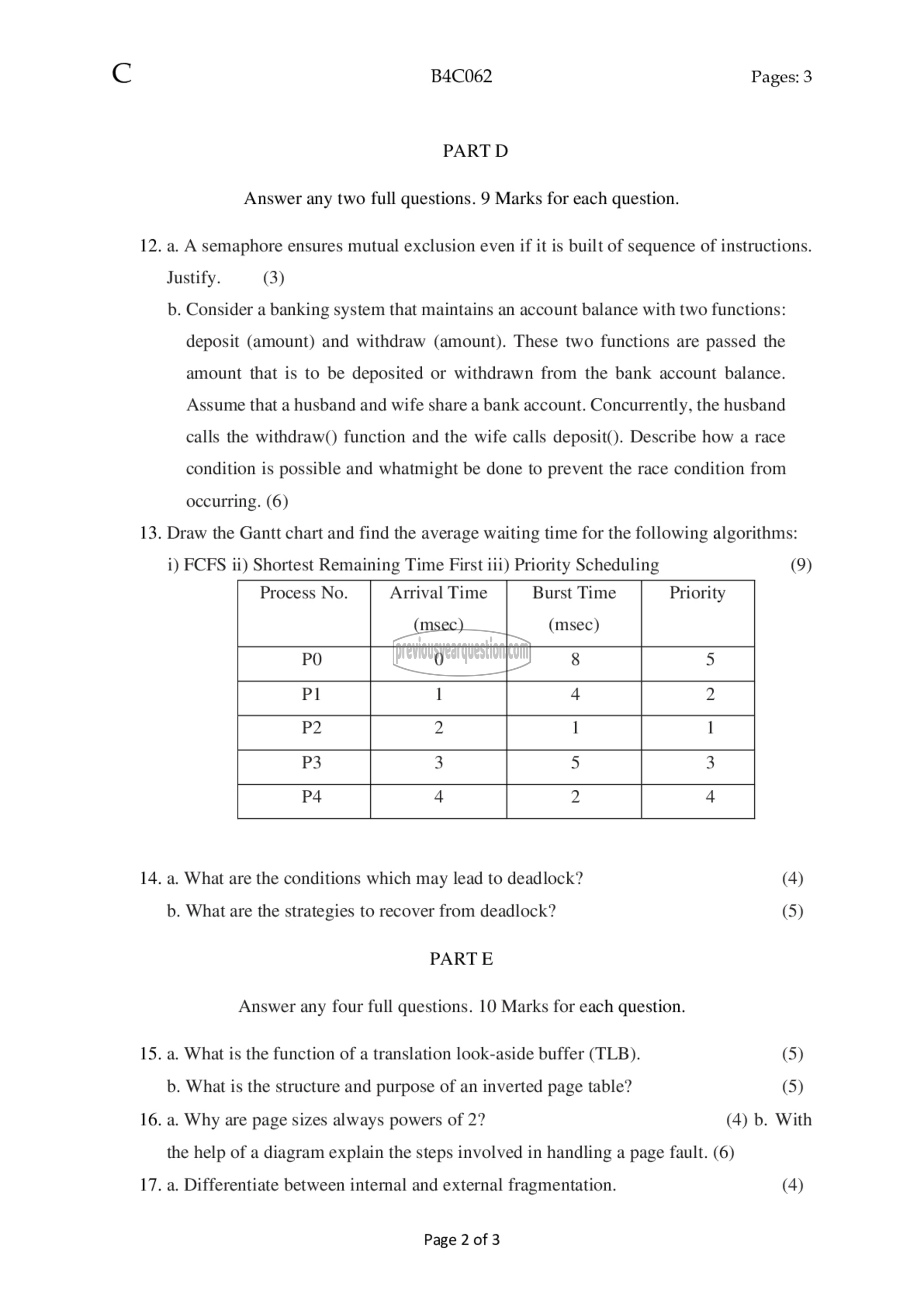 Question Paper - Operating Systems-2