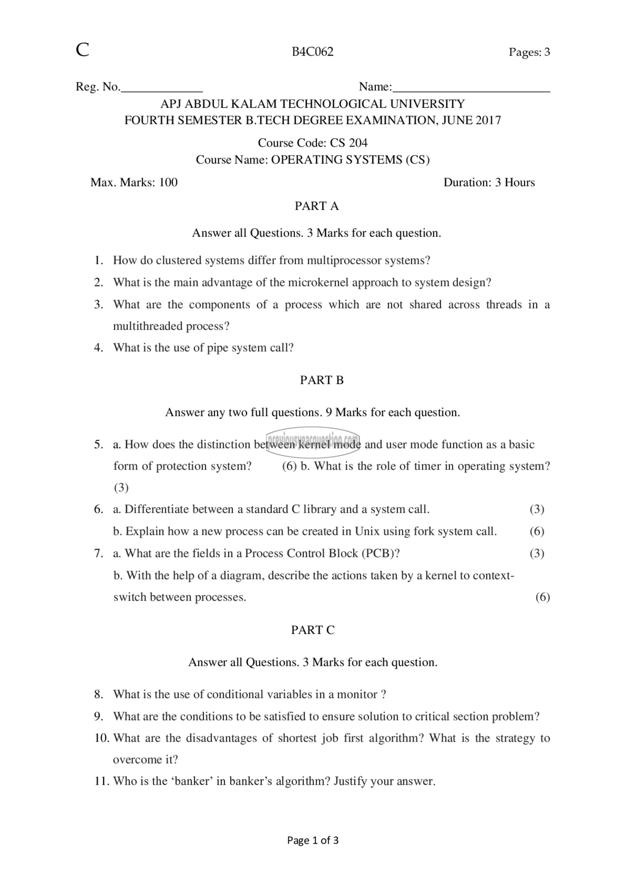 Question Paper - Operating Systems-1