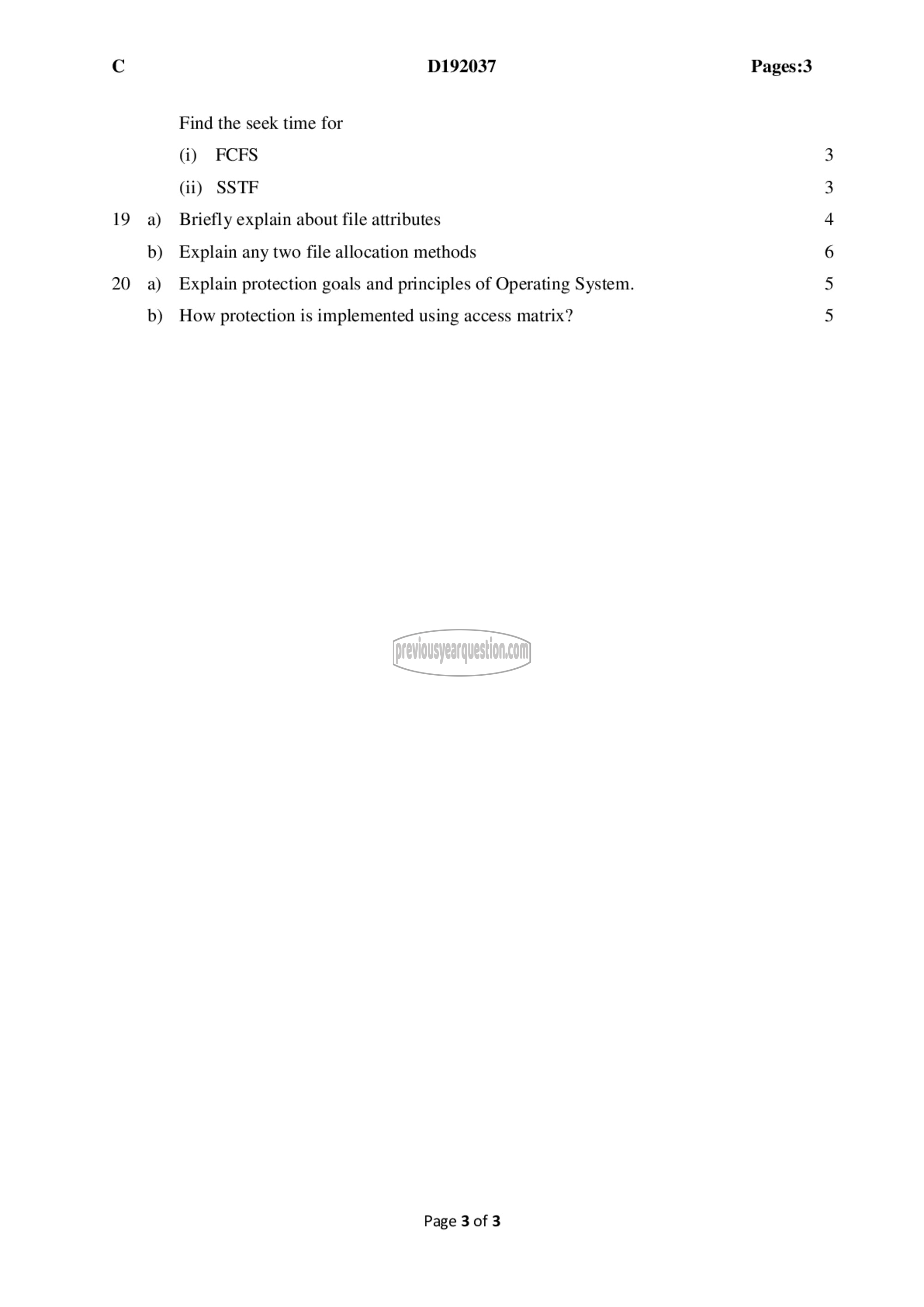 Question Paper - Operating Systems-3