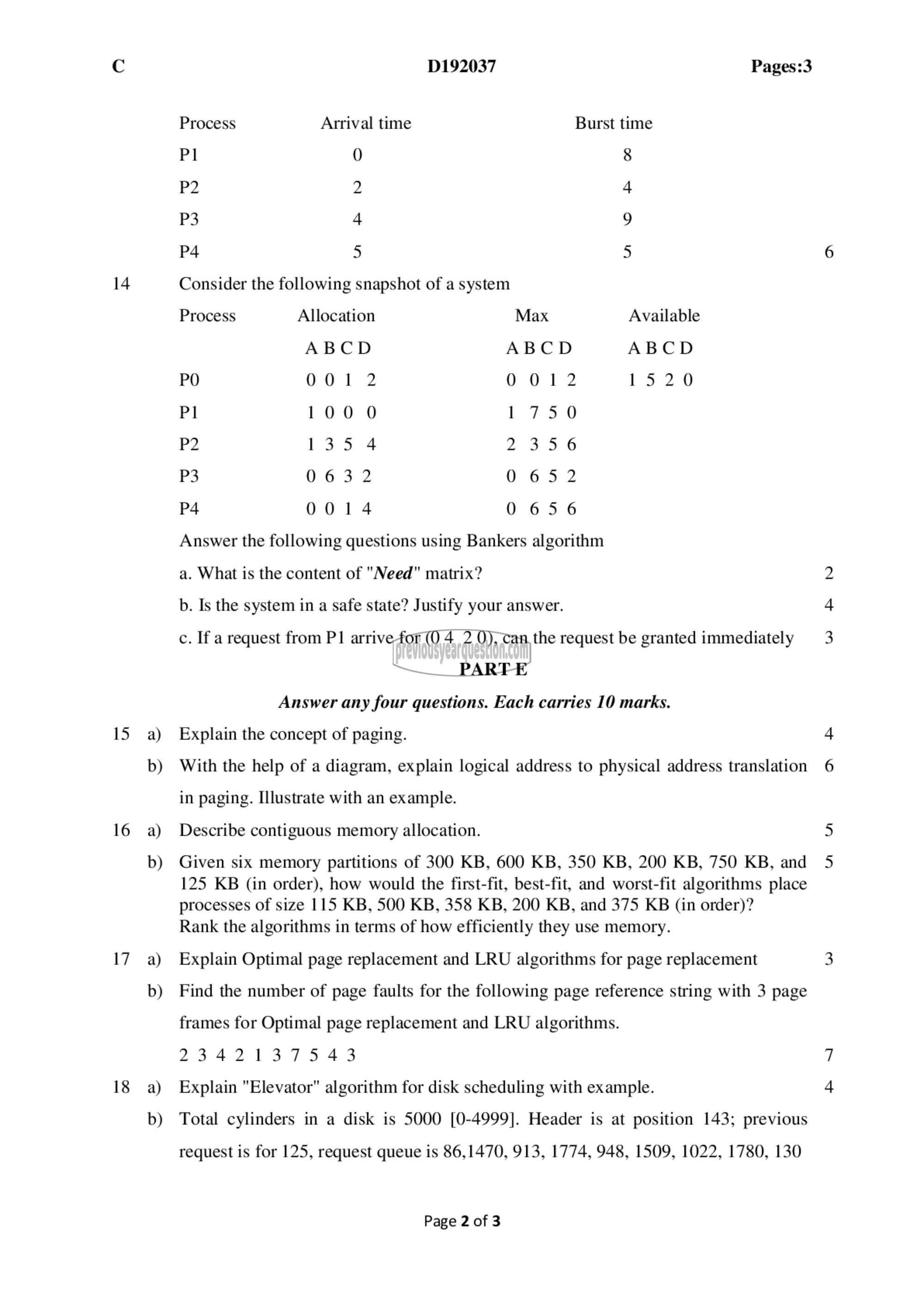 Question Paper - Operating Systems-2