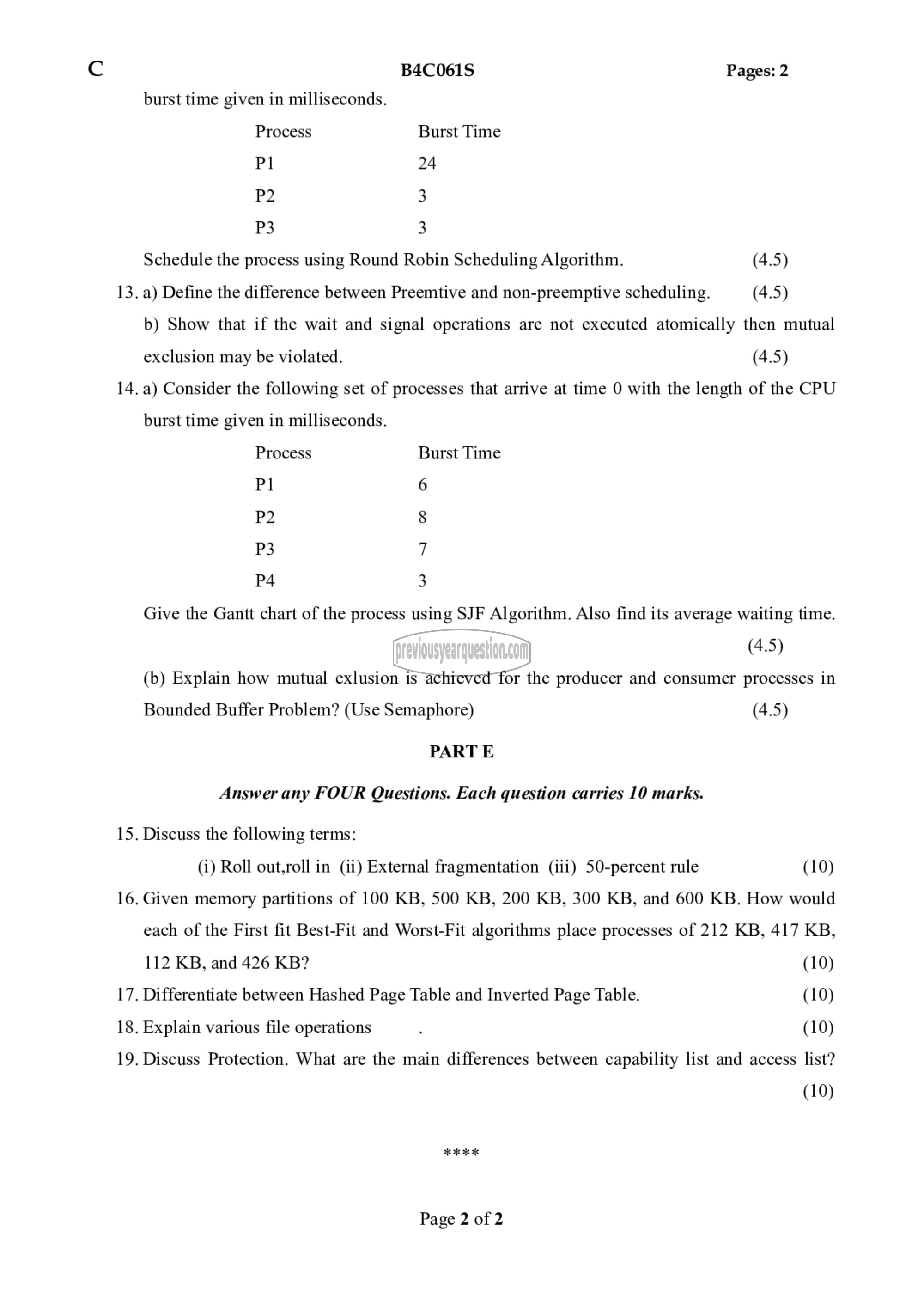 Question Paper - Operating Systems-2