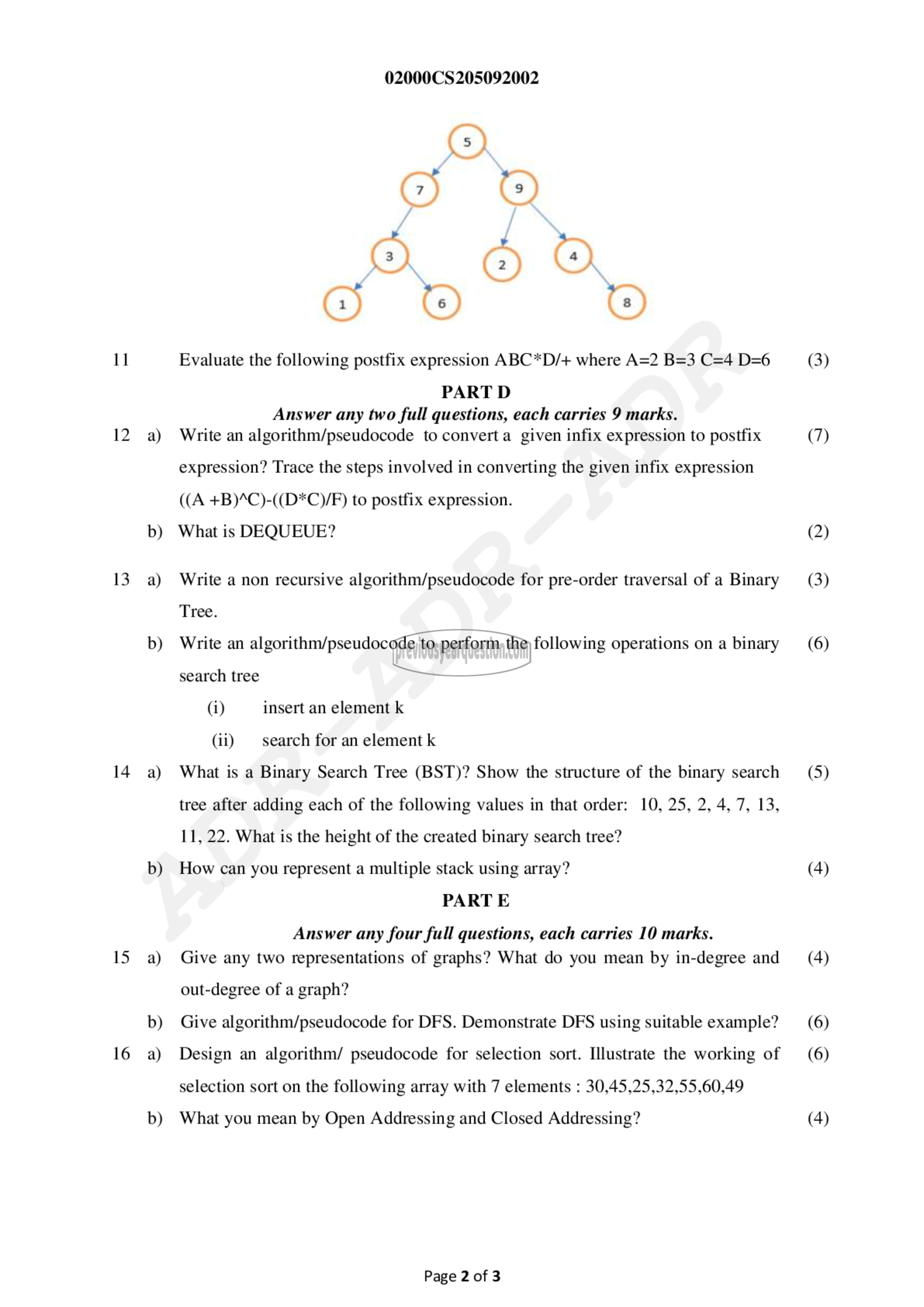 Question Paper - Data Structures-2