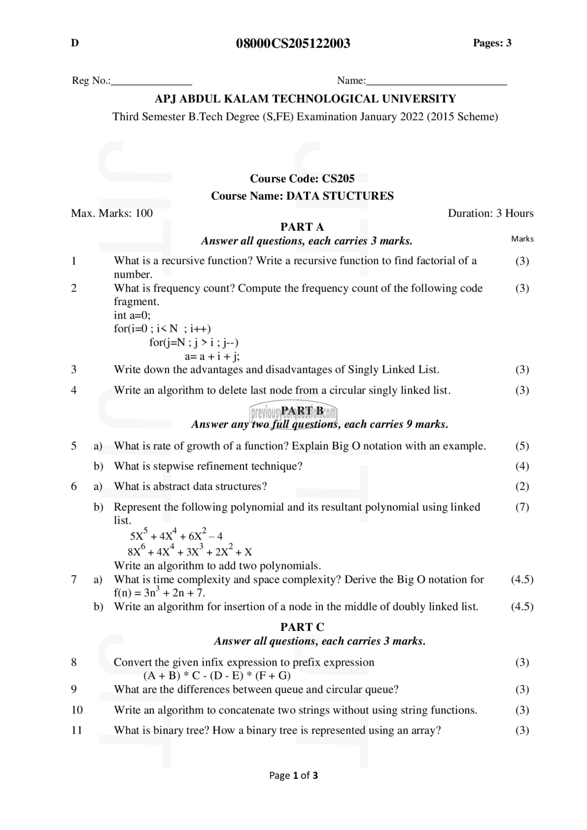 Question Paper - Data Structures-1