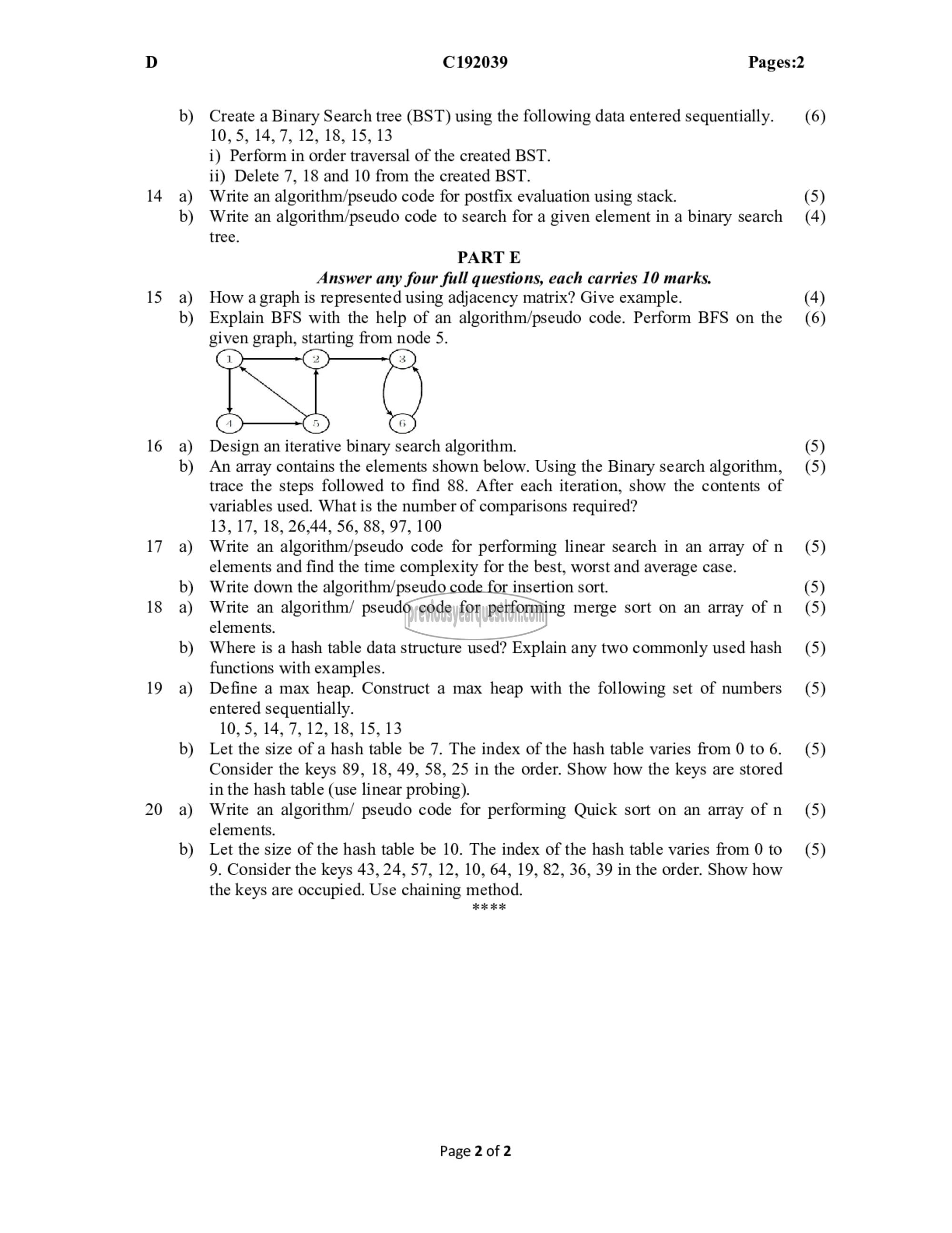 Question Paper - Data Structures-2