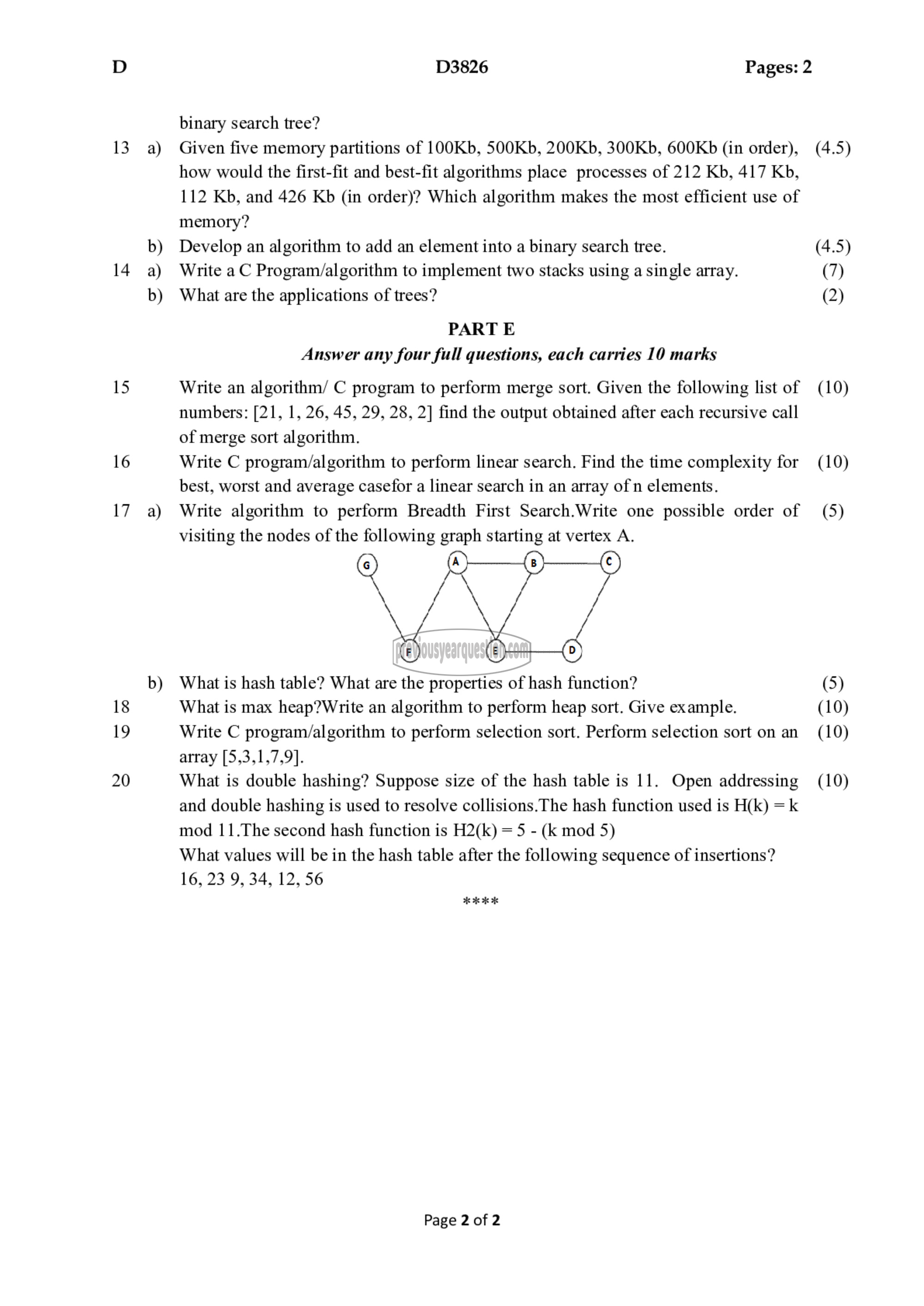 Question Paper - Data Structures-2