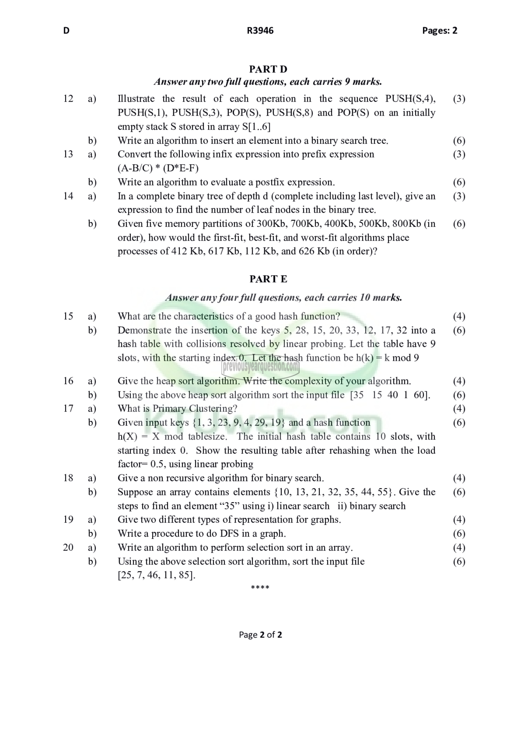 Question Paper - Data Structures-2