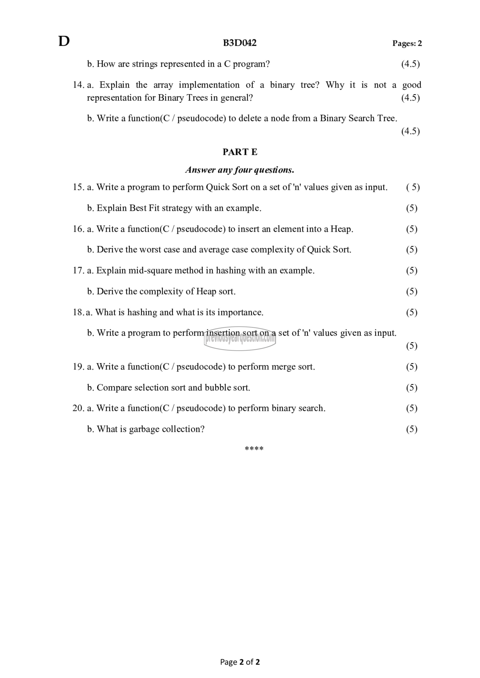 Question Paper - Data Structures-2