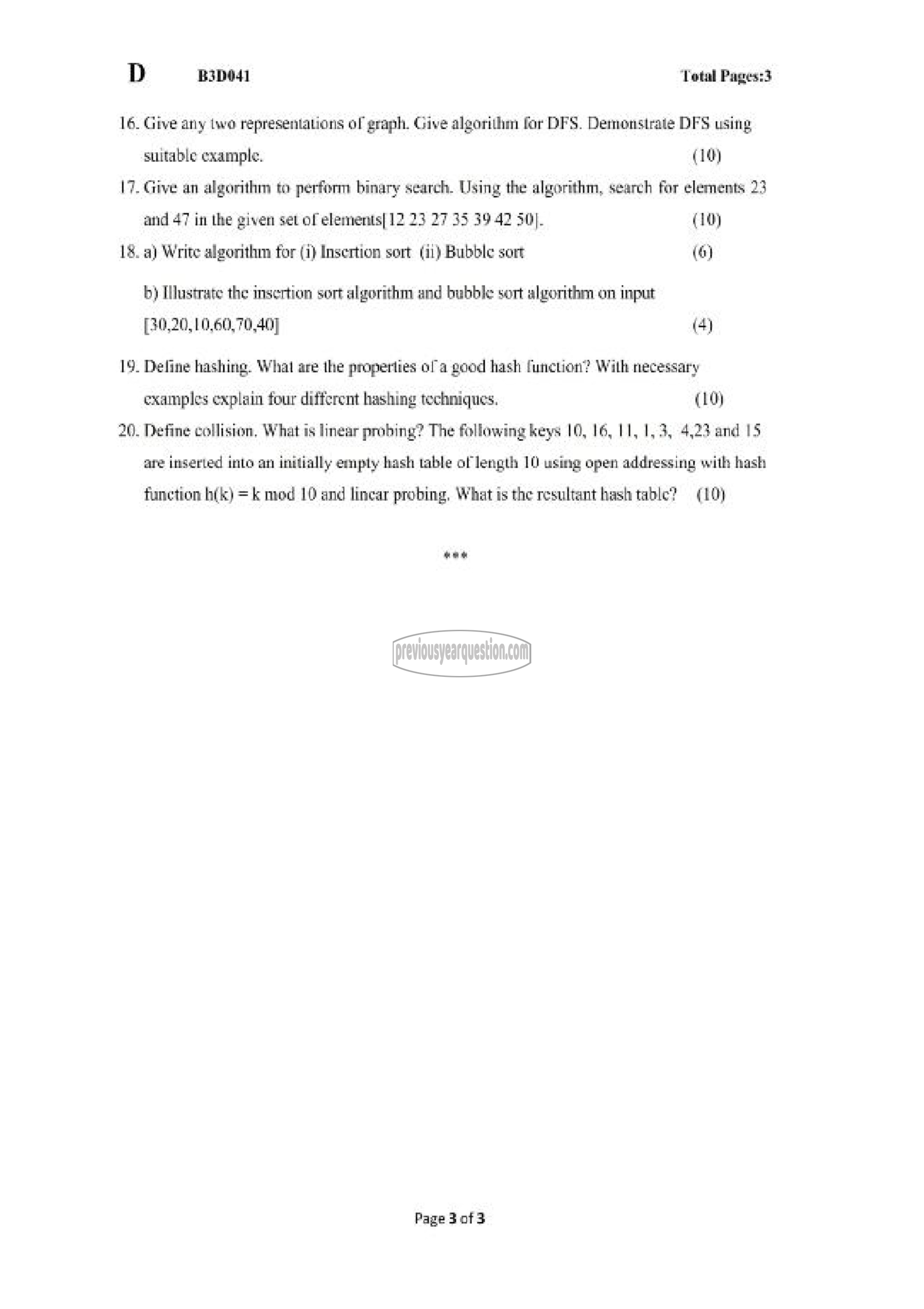 Question Paper - Data Structures-3