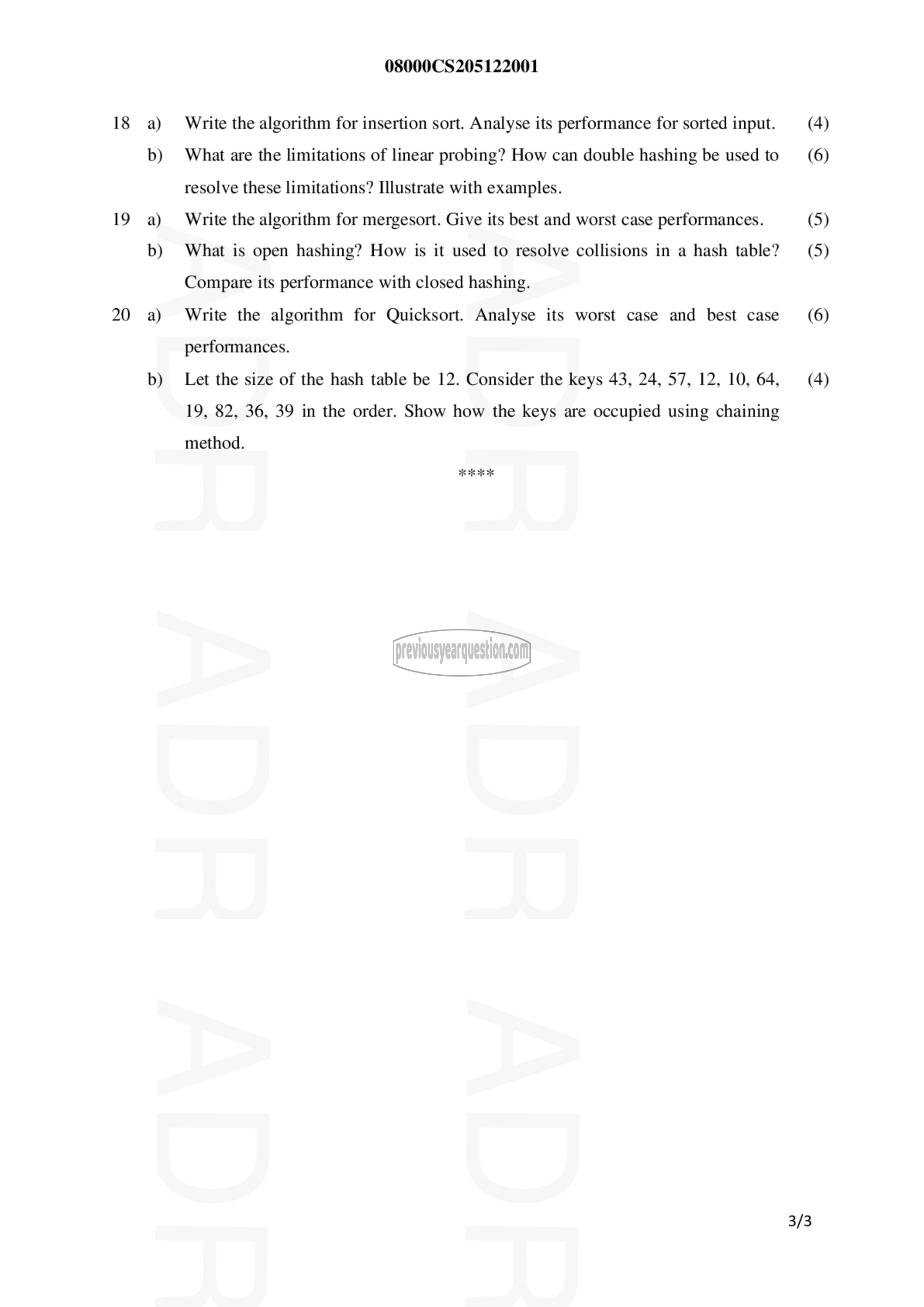 Question Paper - Data Structures-3