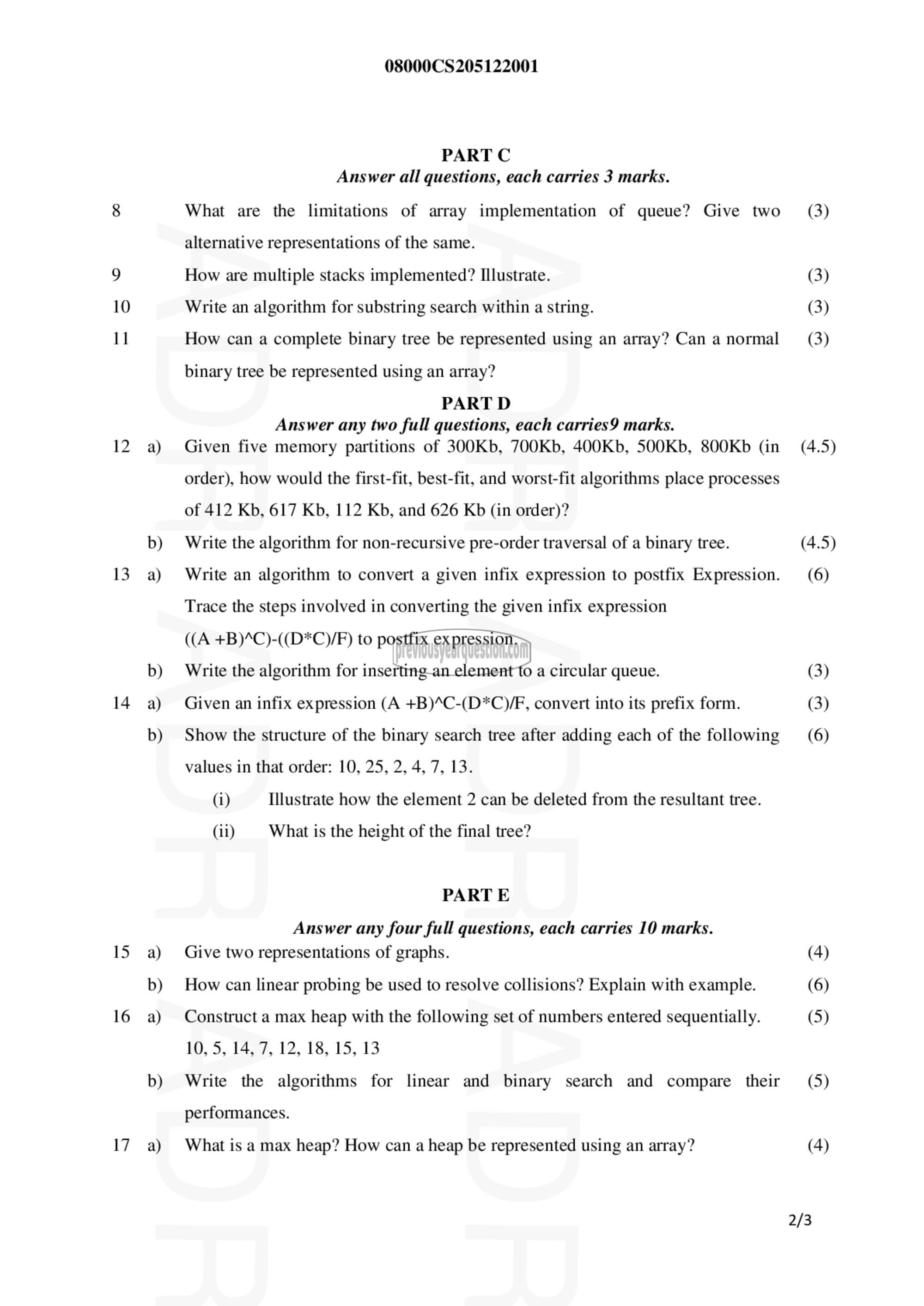 Question Paper - Data Structures-2