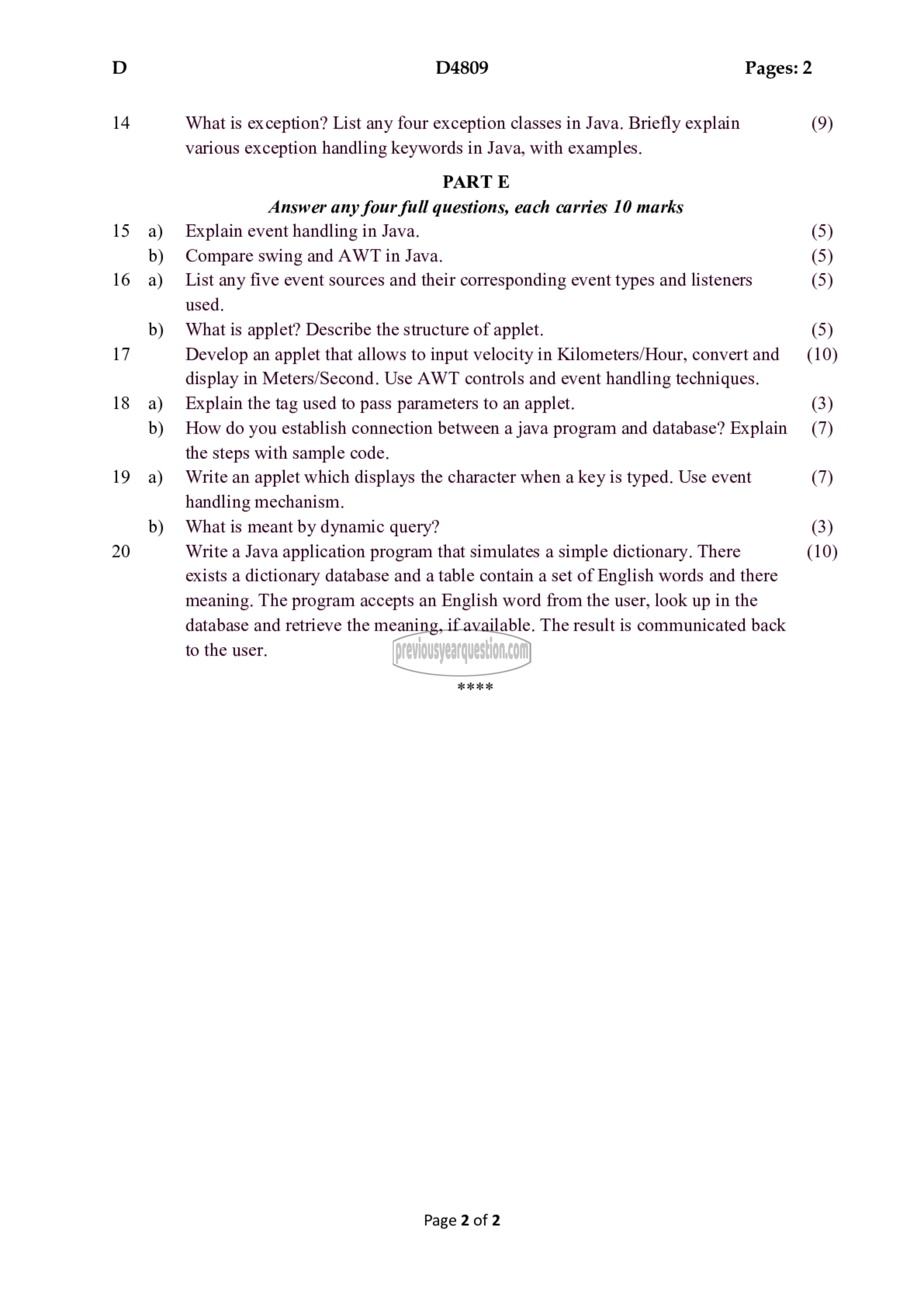 Question Paper - Object Oriented Design and Programming-2